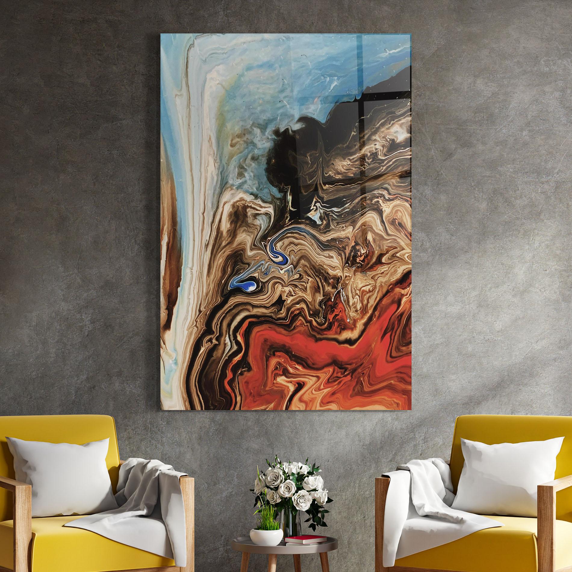 Стъклена картина Abstract Waterfall mockup 4