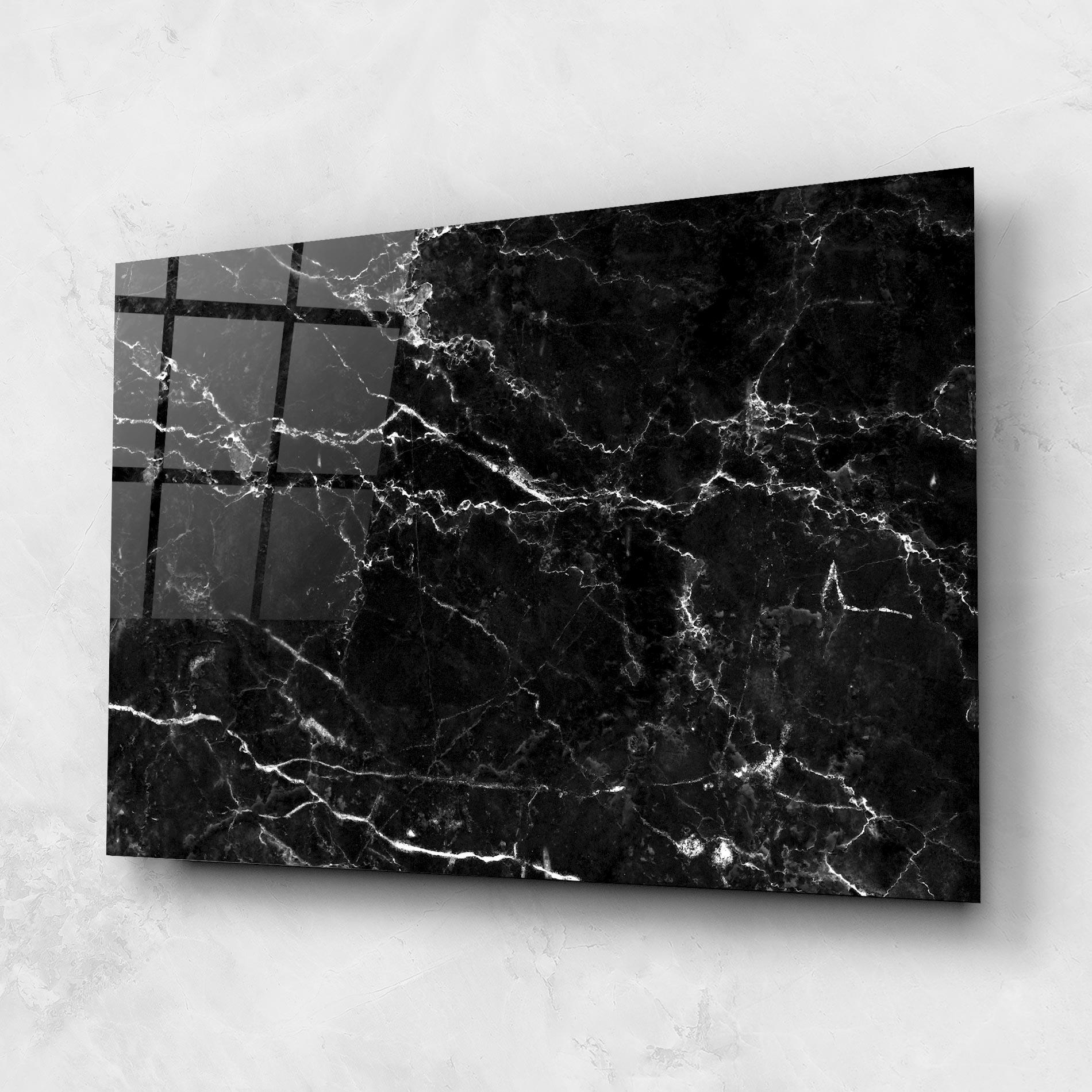 Стъклена картина Black White Marble mockup 1