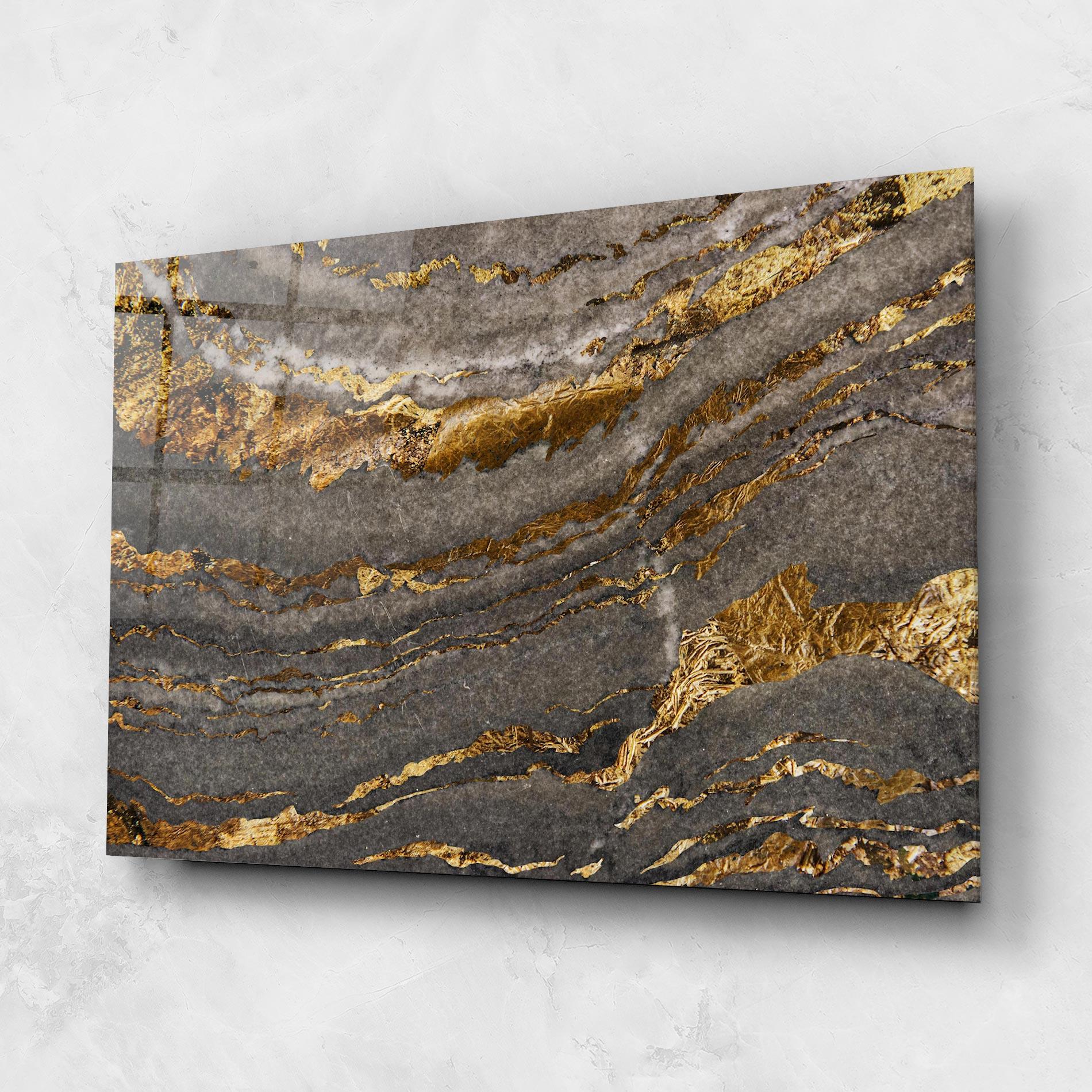 Стъклена картина Dark Colden Grey mockup 1