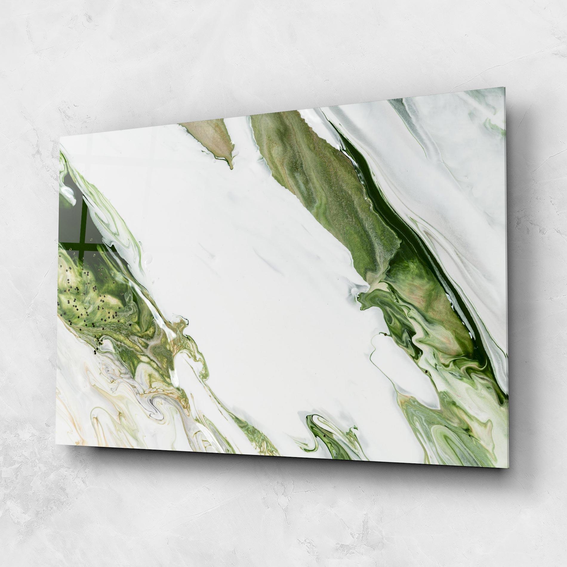 Стъклена картина Green Liquid Marble mockup 1
