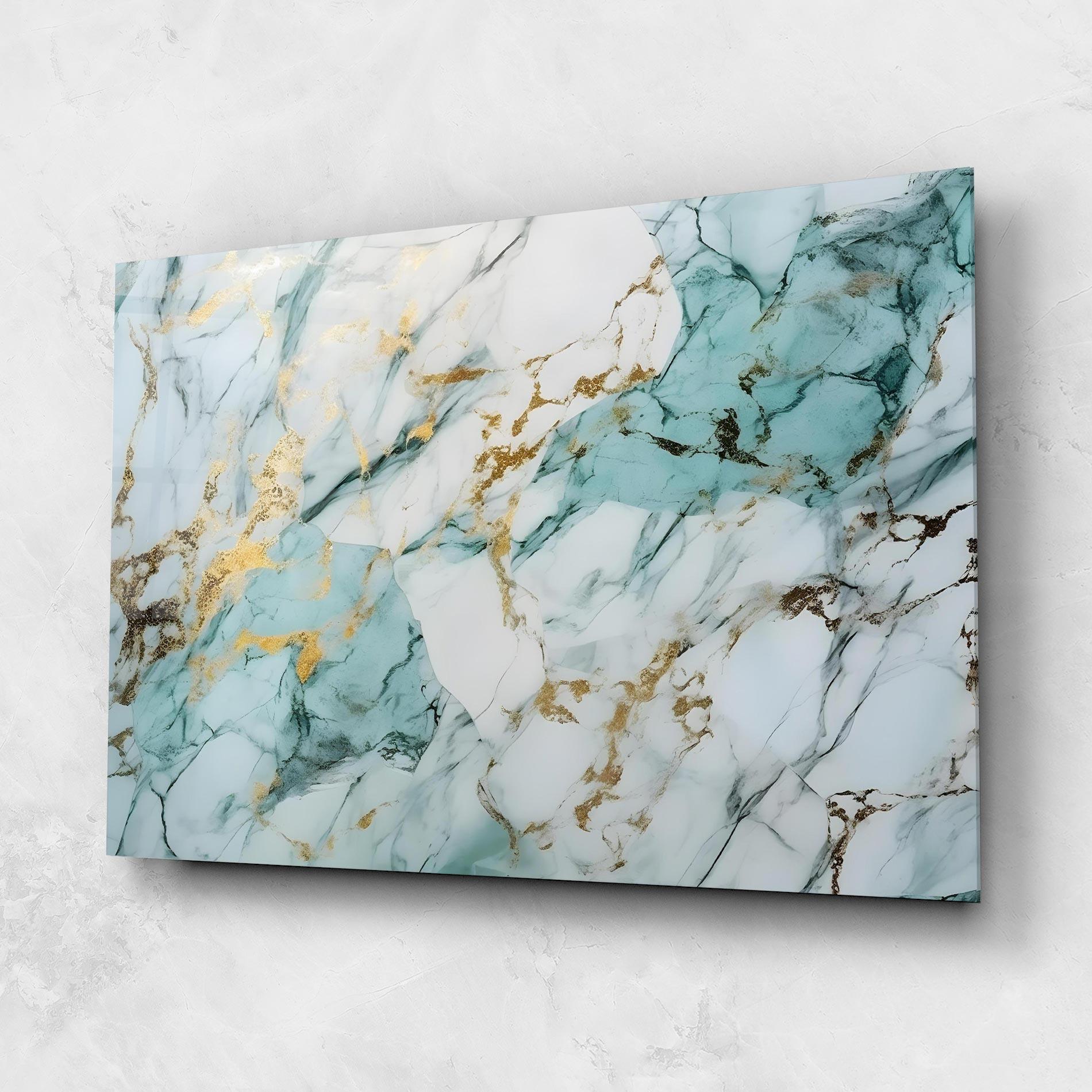 Стъклена картина Light Green Gold Line mockup 1