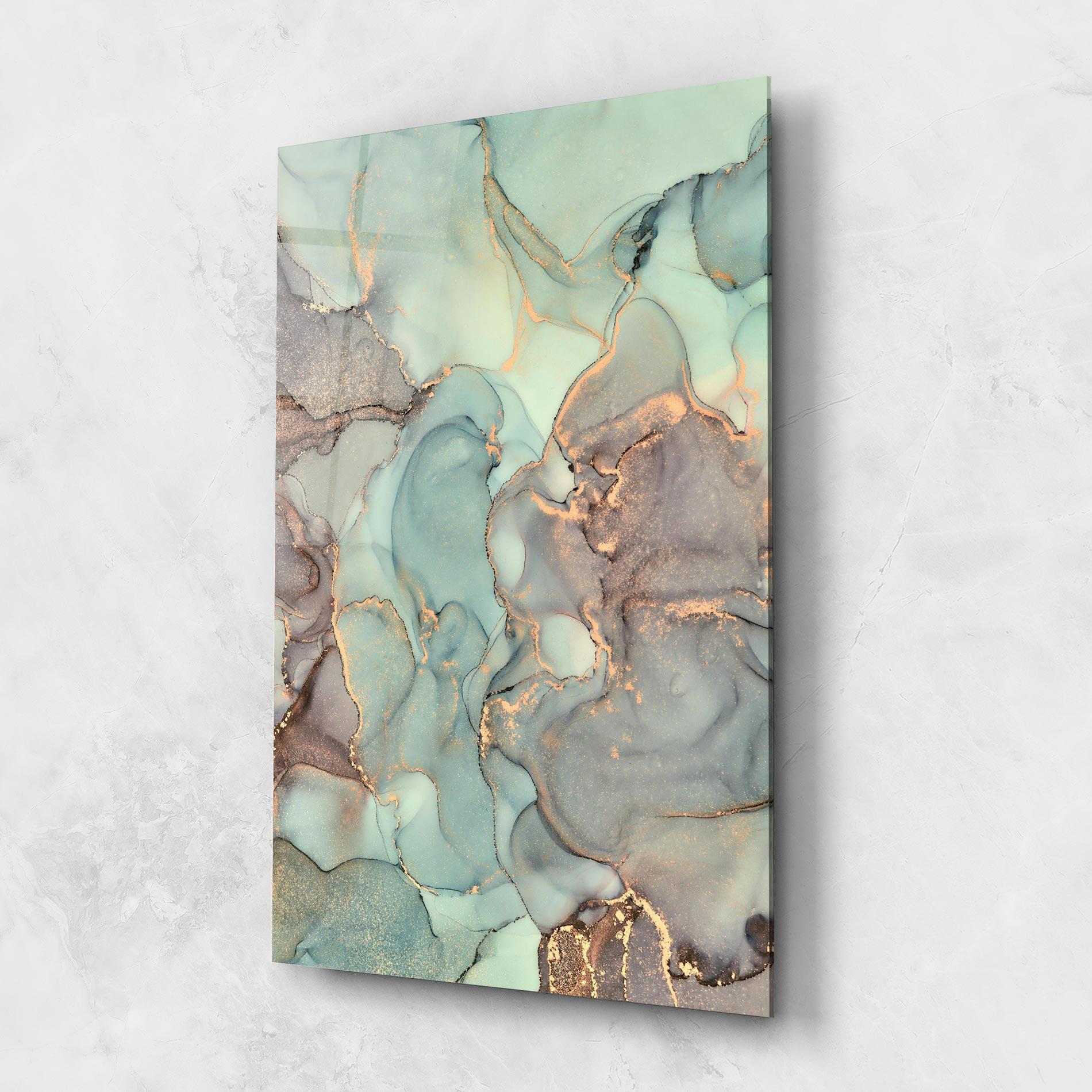 Стъклена картина Abstract Turquoise Marble mockup 1