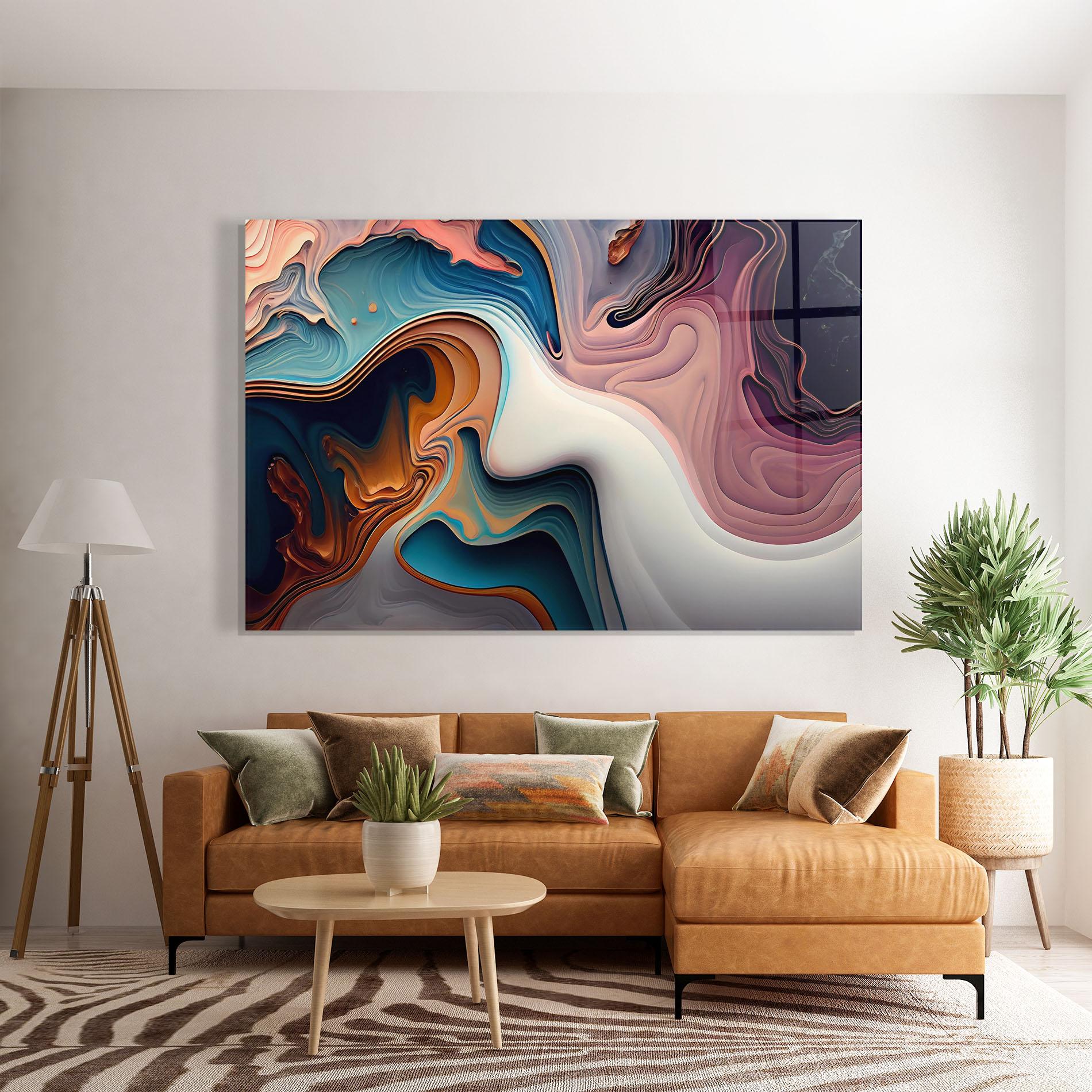Стъклена картина Mixed Colors Marble mockup 7