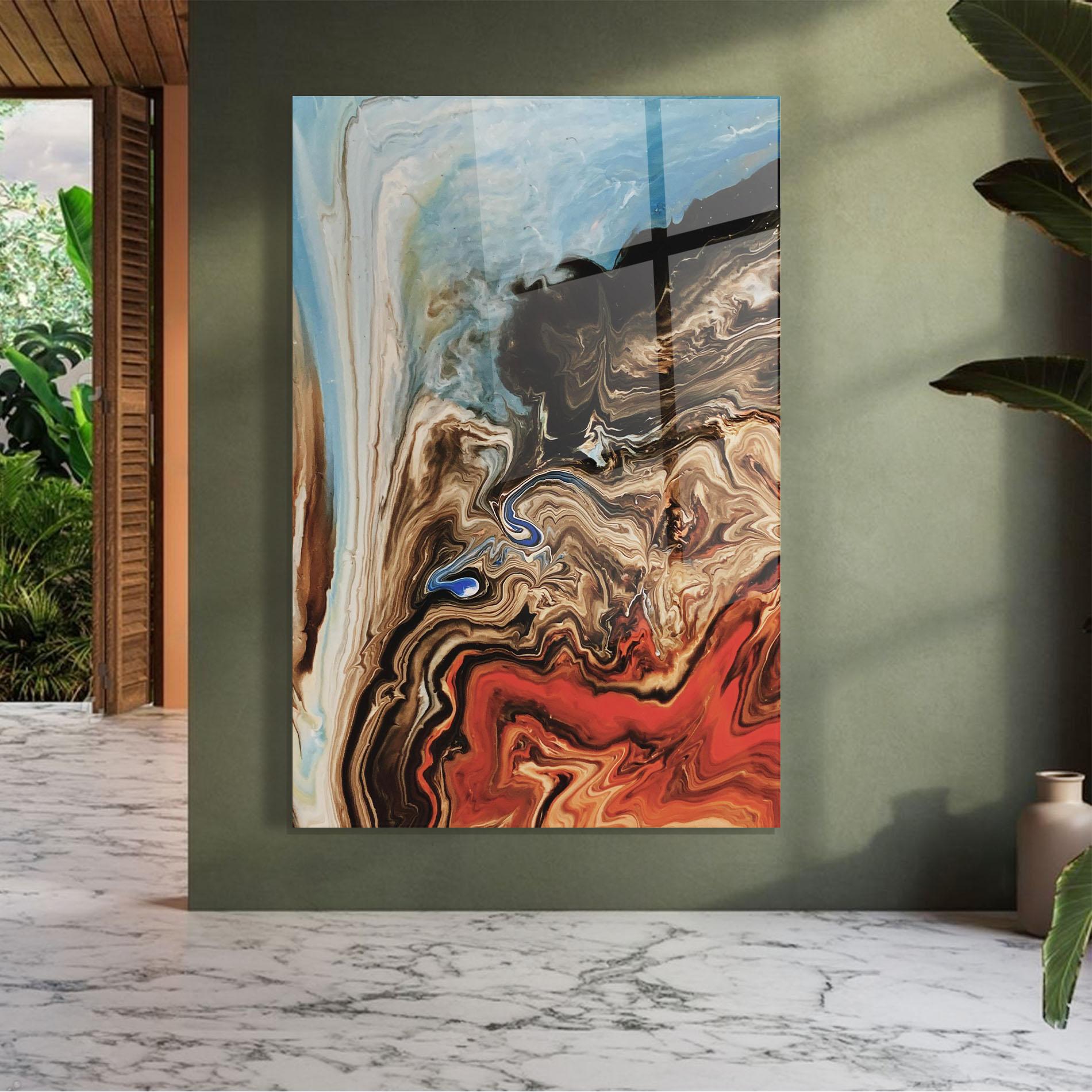 Стъклена картина Abstract Waterfall mockup 7