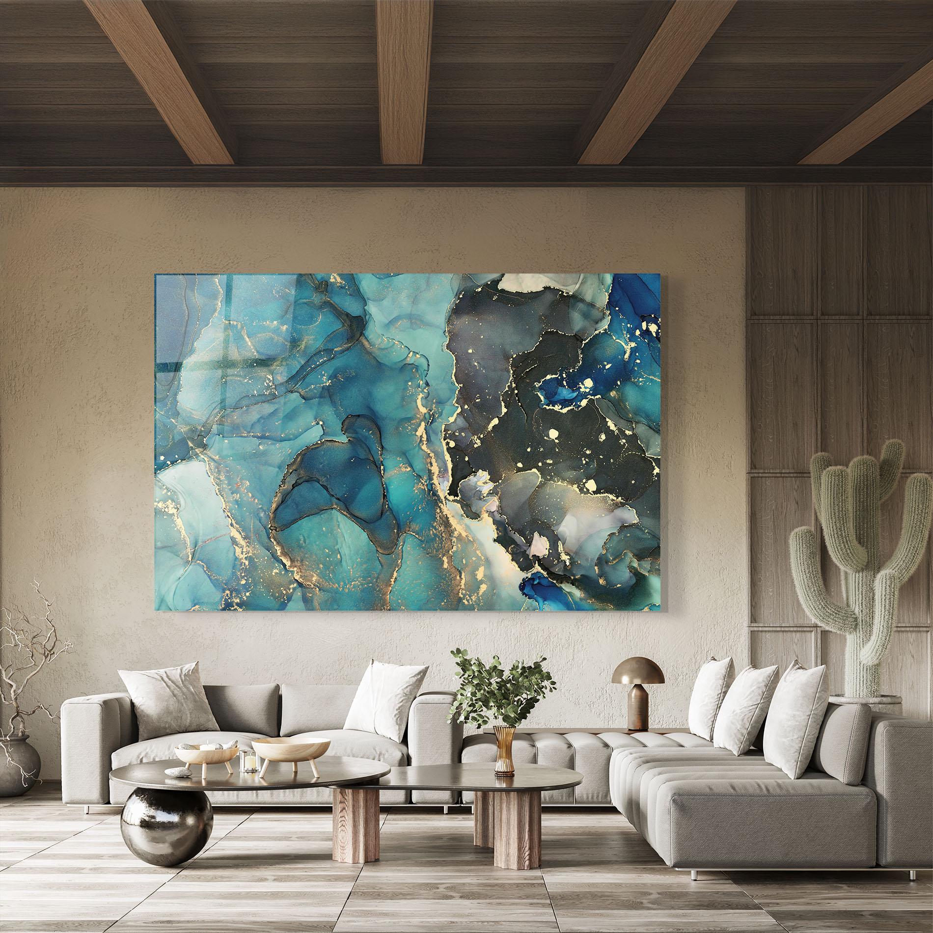 Стъклена картина Blue Marble mockup 8