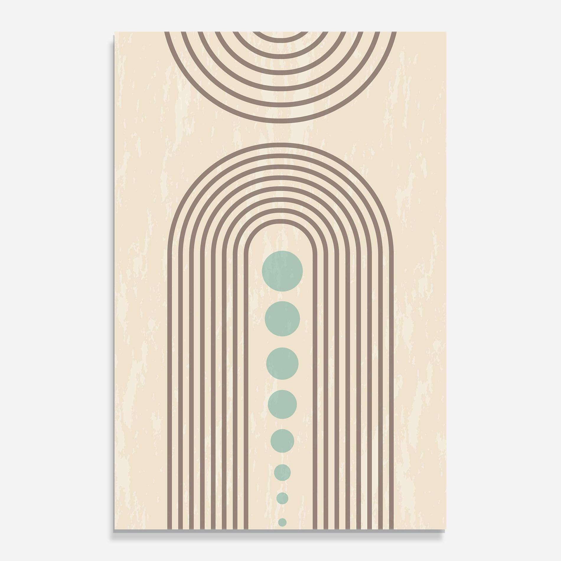 Стъклена картина Cream Blue Circles mockup 0