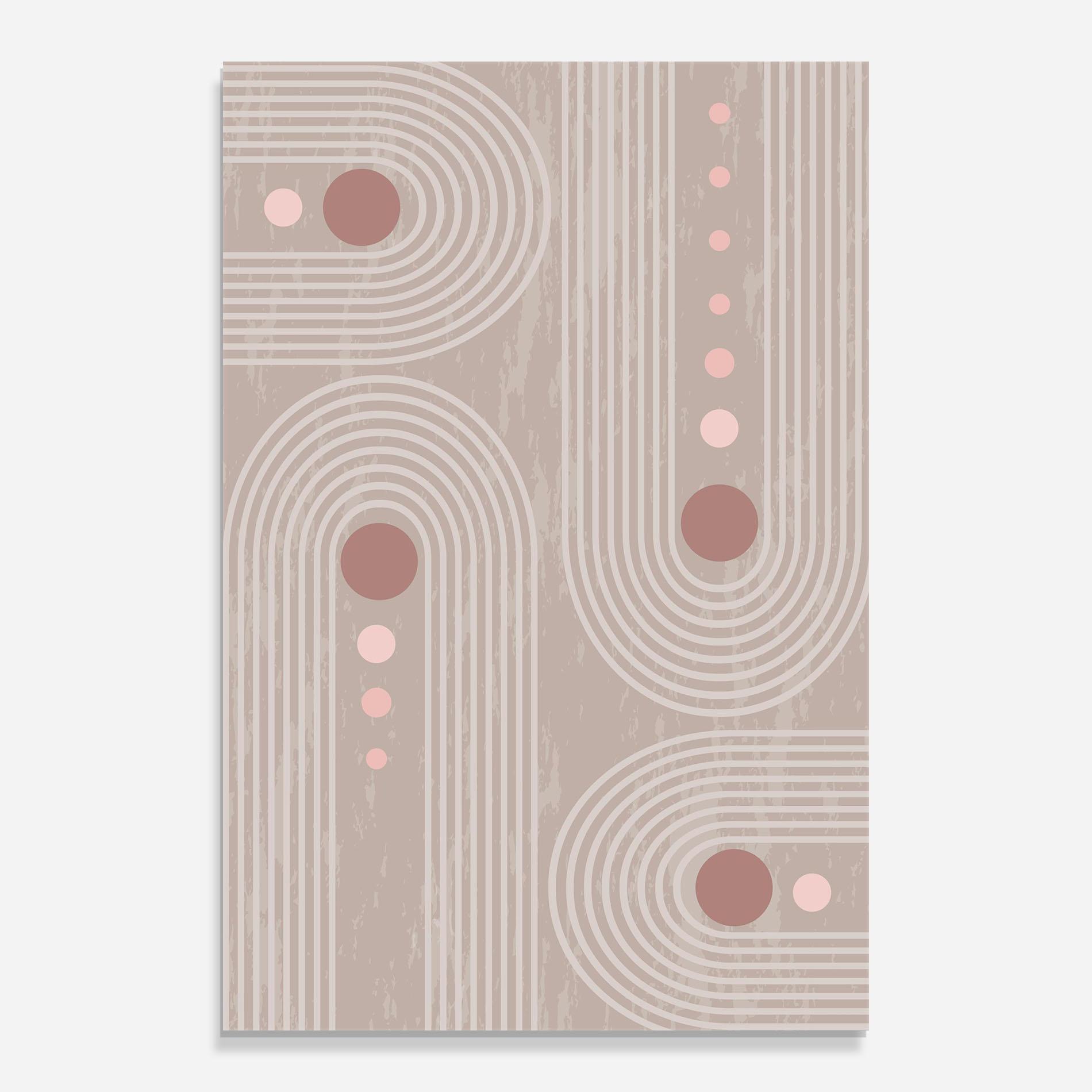 Стъклена картина Pink Circle On Cream mockup 0