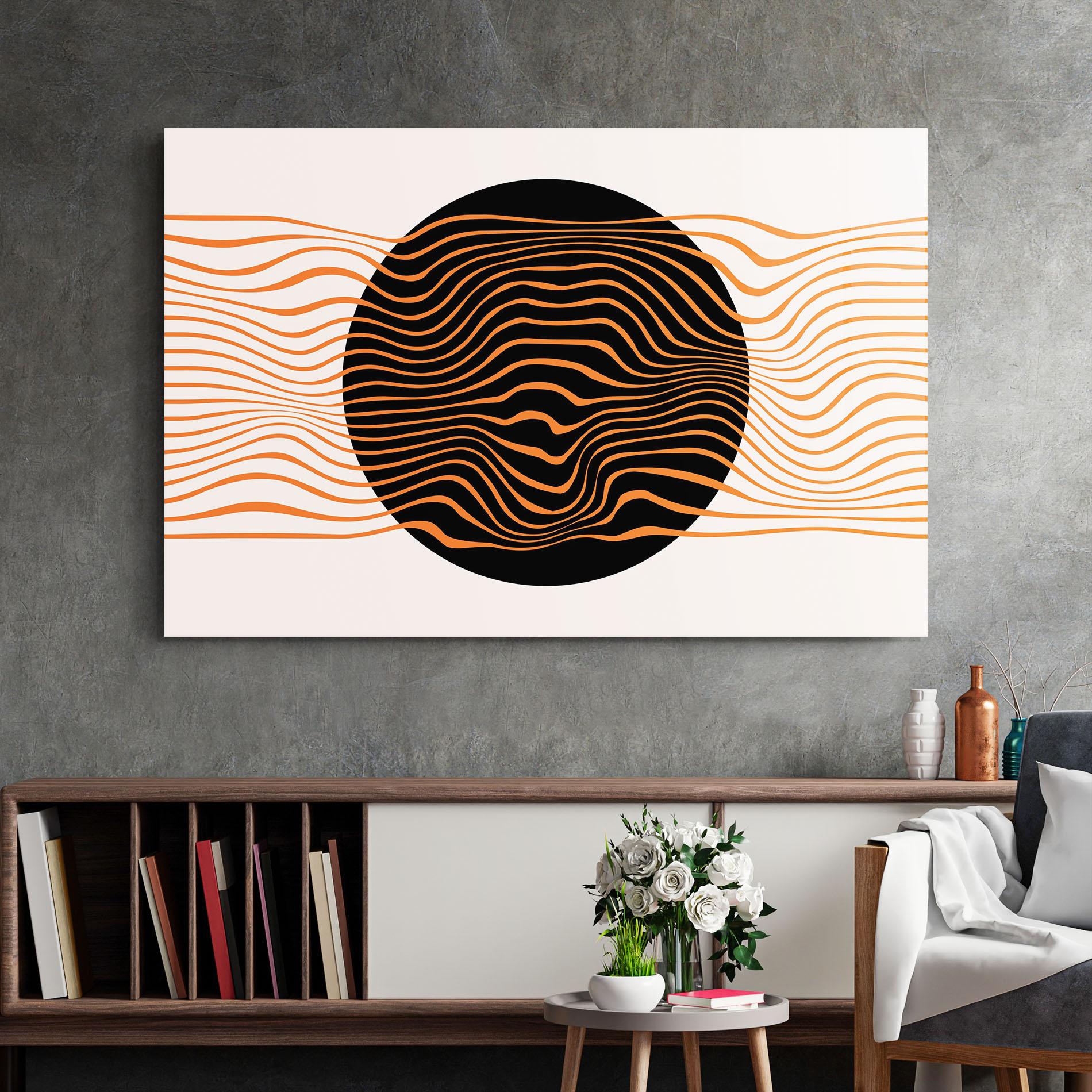 Стъклена картина Black Circle mockup 2