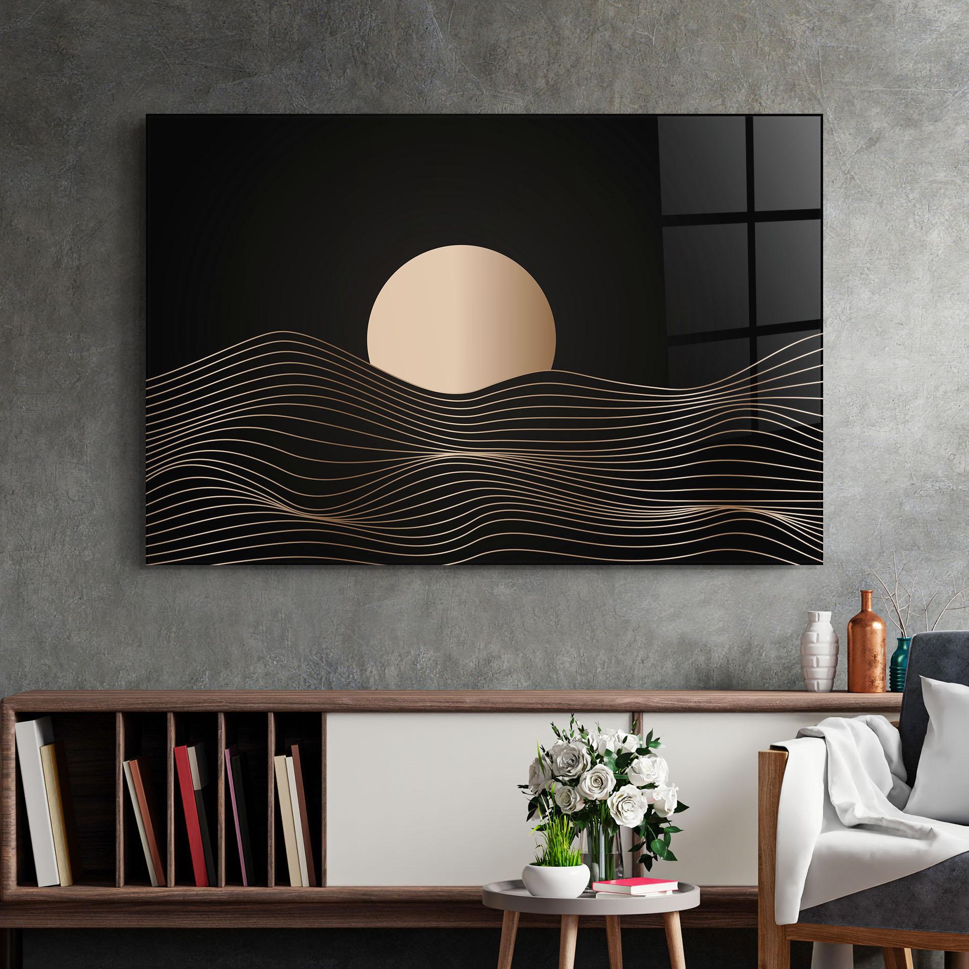 Стъклена картина Cream Moon mockup 2