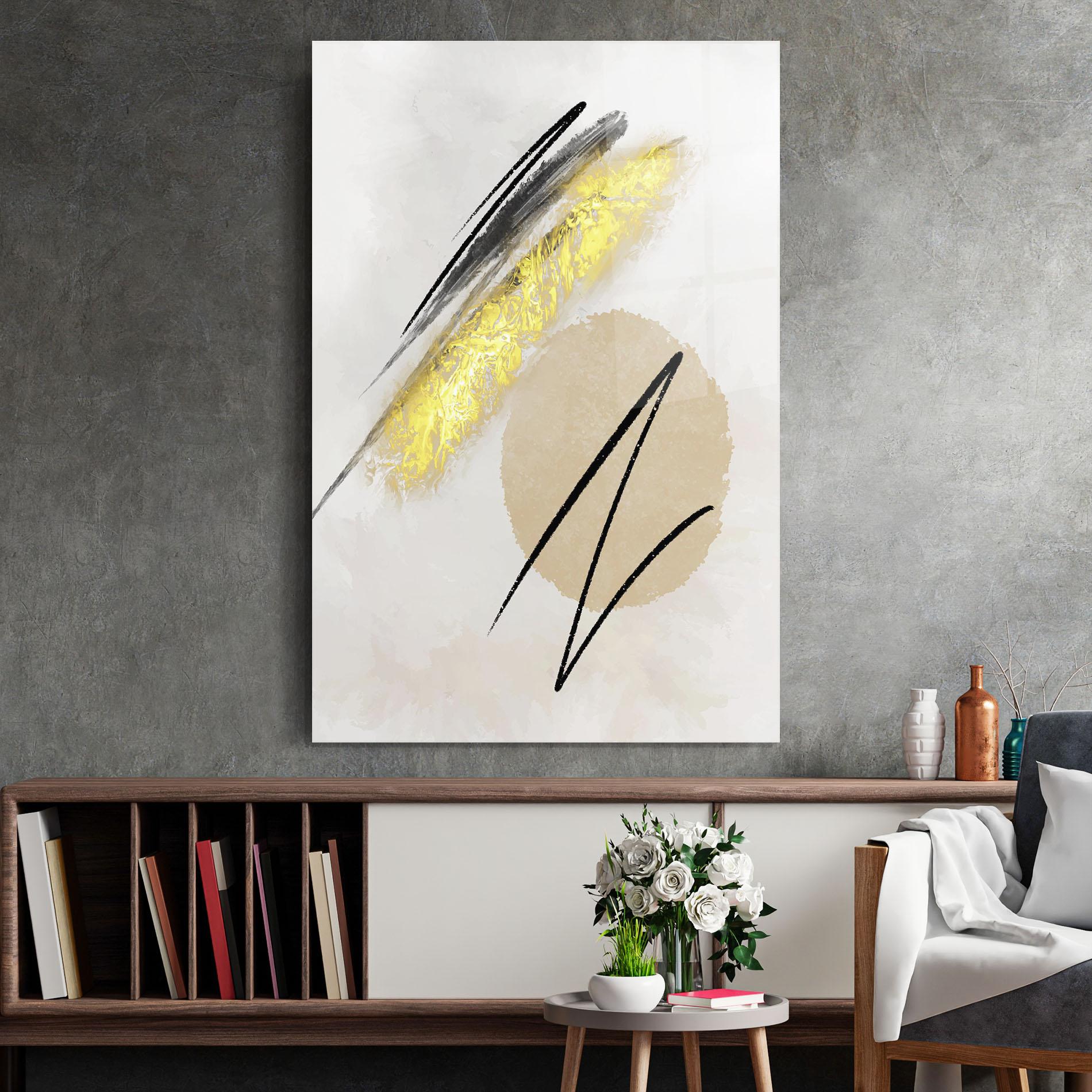 Стъклена картина Gold Brush mockup 2