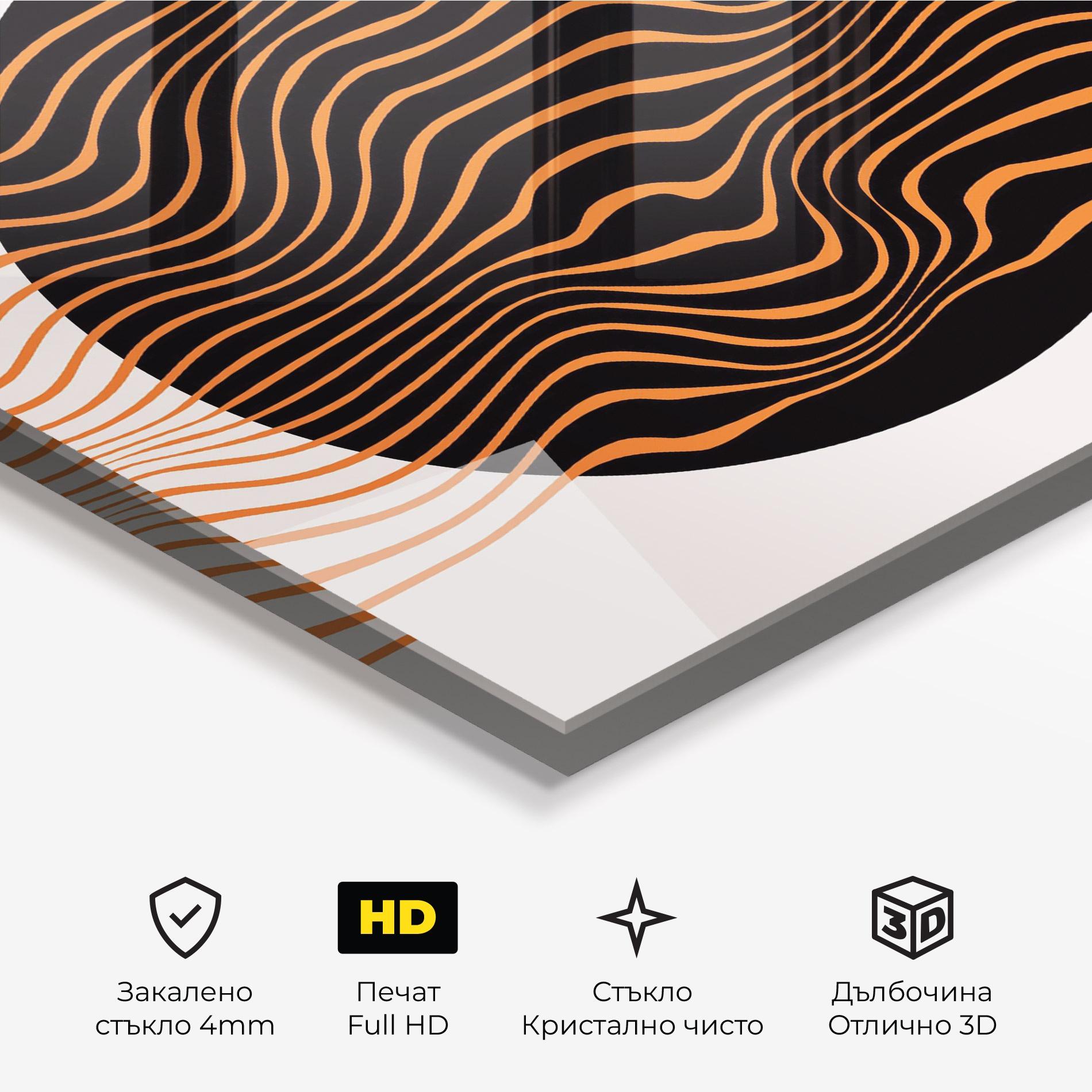 Стъклена картина Black Circle mockup 3