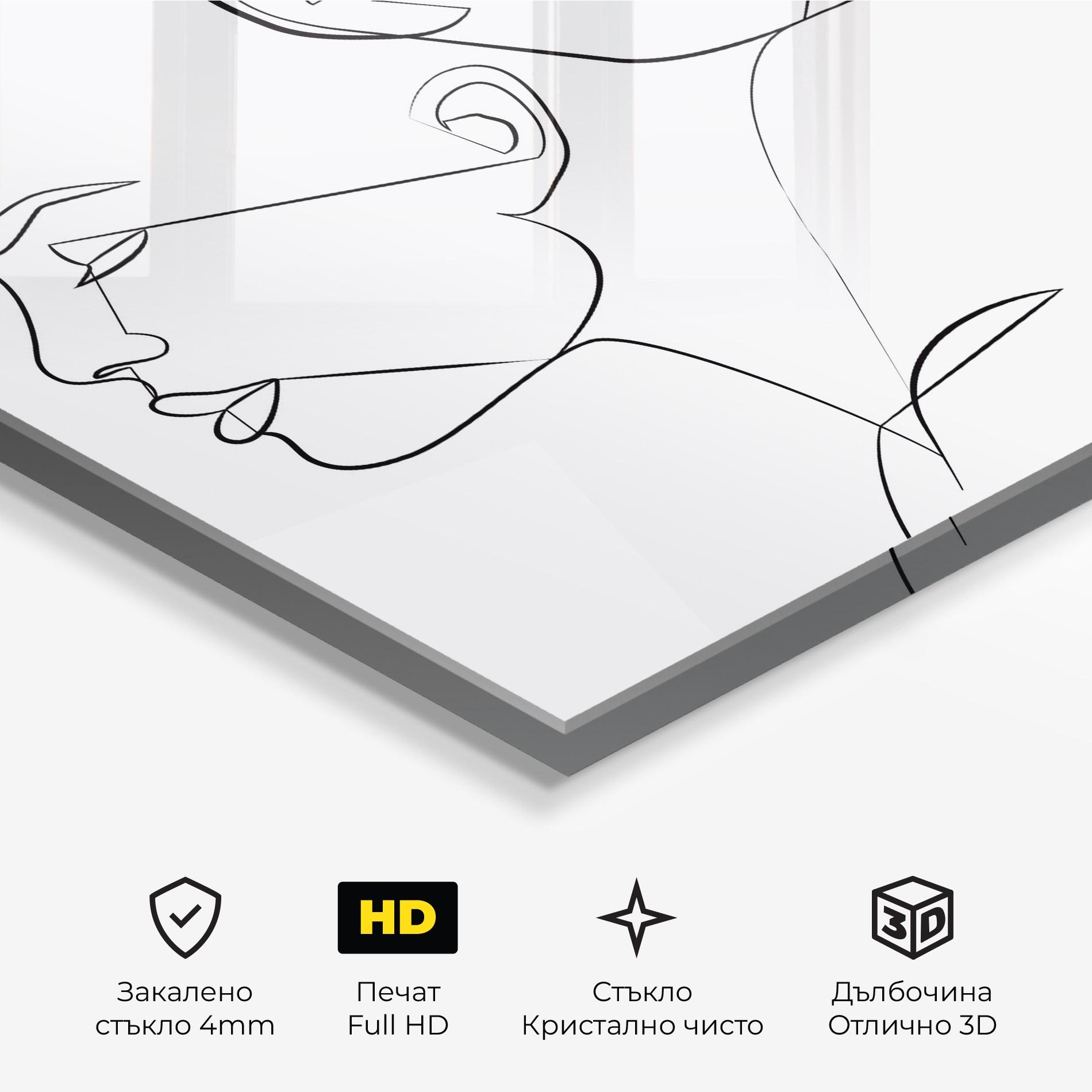 Стъклена картина Female Black Line mockup 3