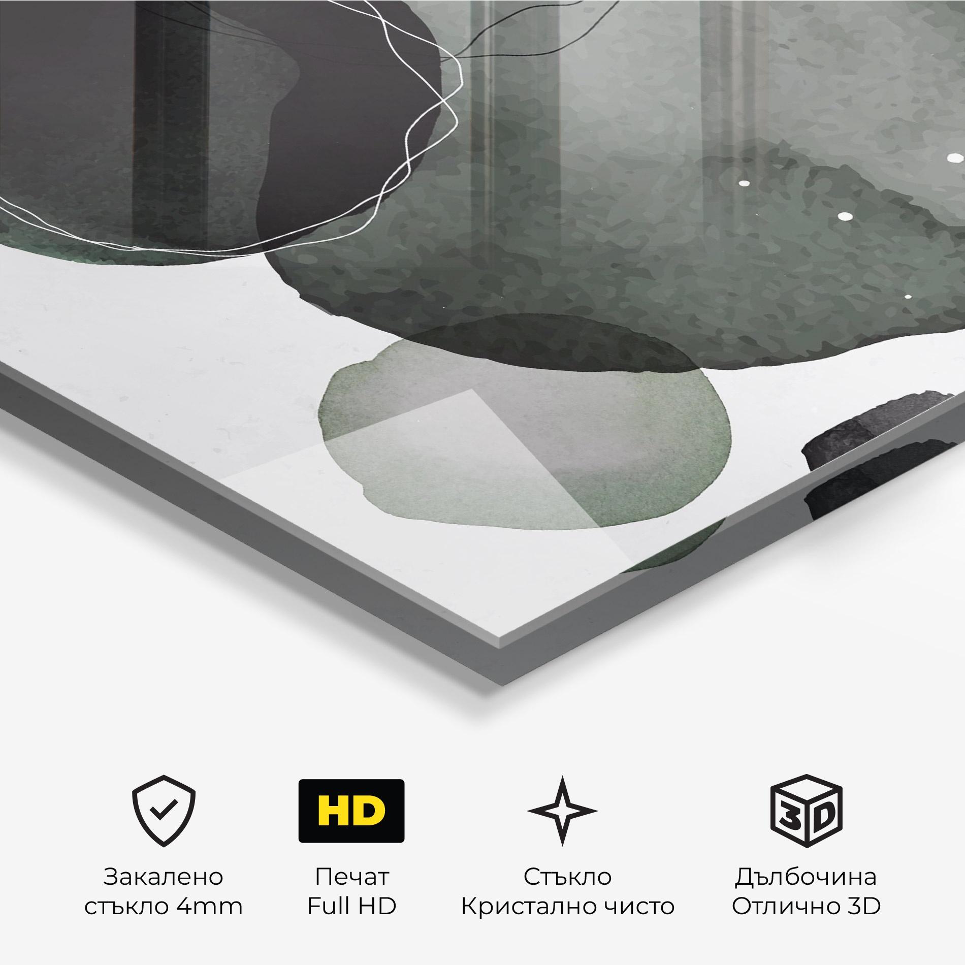 Стъклена картина Green Watercolor mockup 3