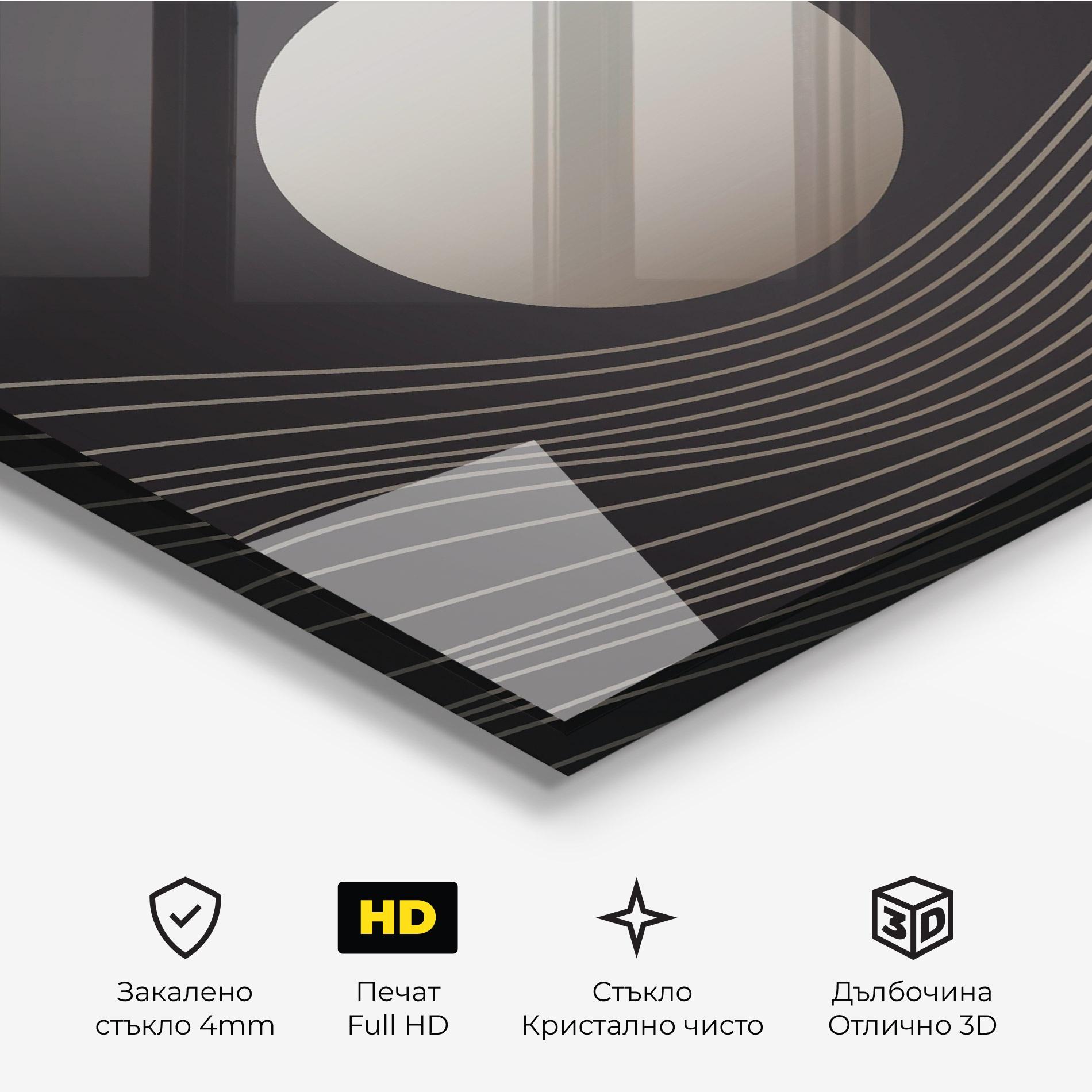 Стъклена картина Grey Moon mockup 3