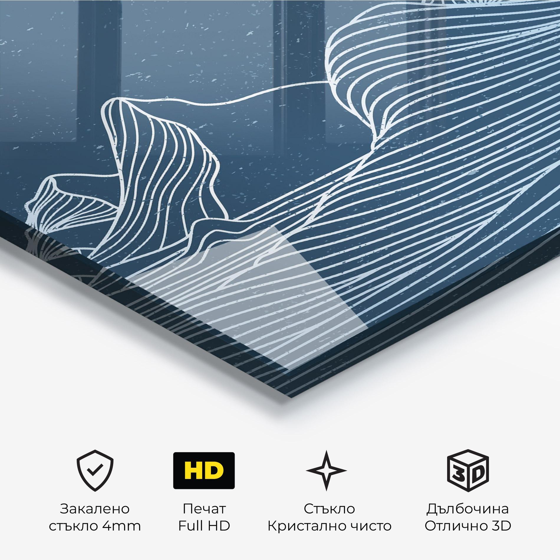 Стъклена картина Ocean Blue Wave mockup 3
