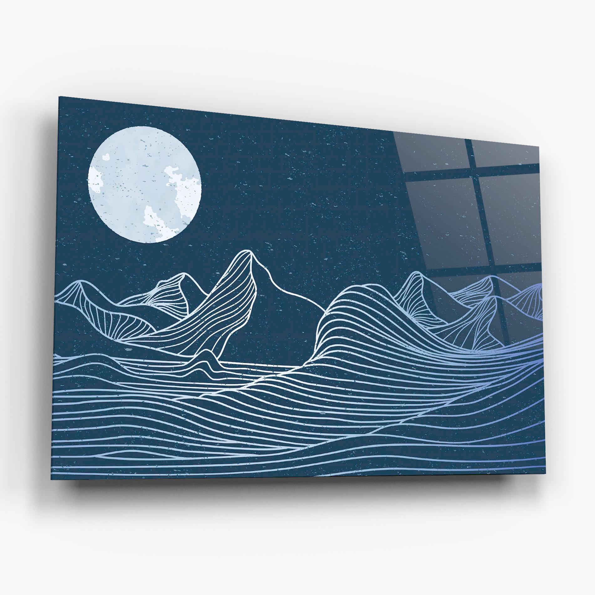 Стъклена картина Ocean Blue Wave mockup 6