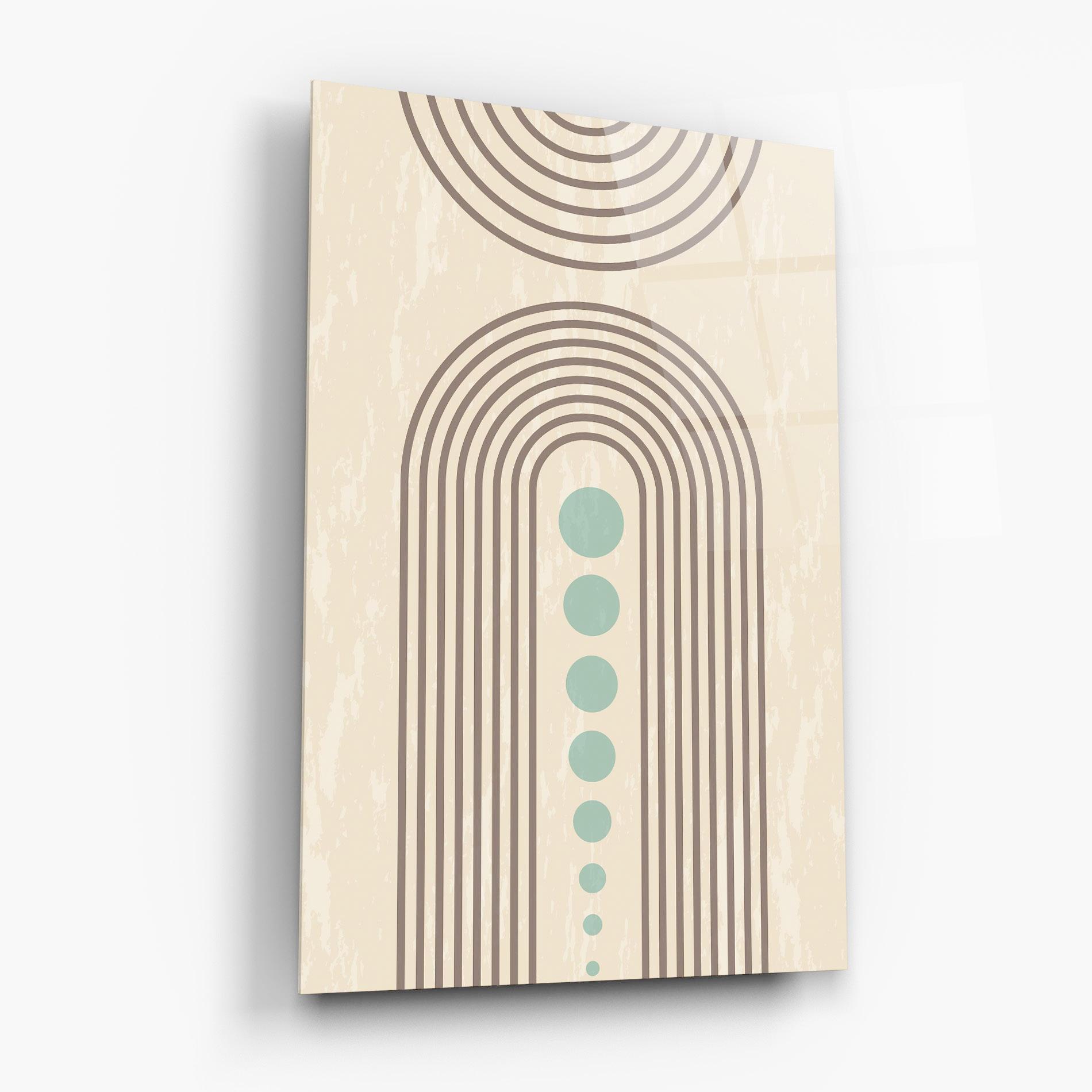 Стъклена картина Cream Blue Circles mockup 6