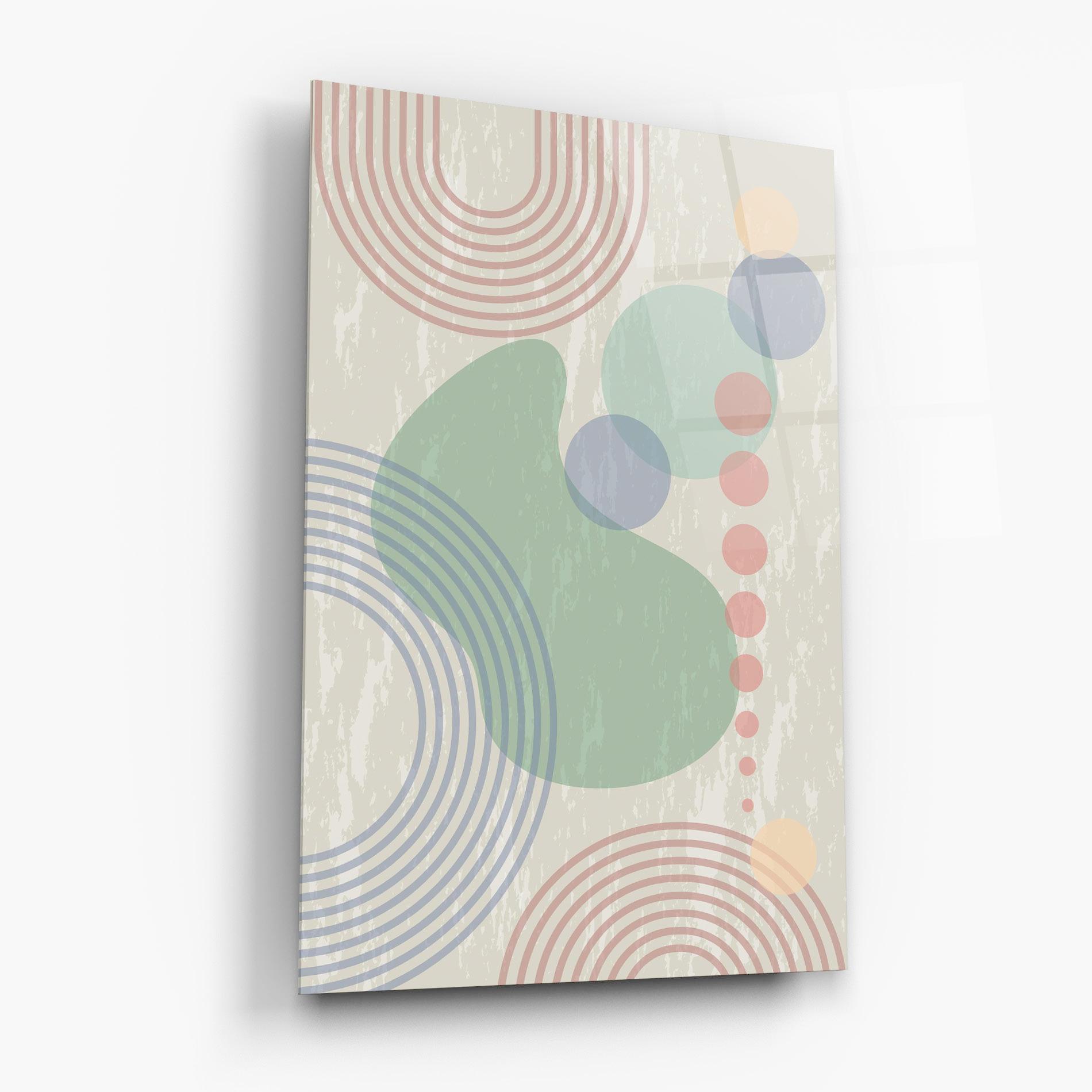 Стъклена картина Green Pink Shapes mockup 6