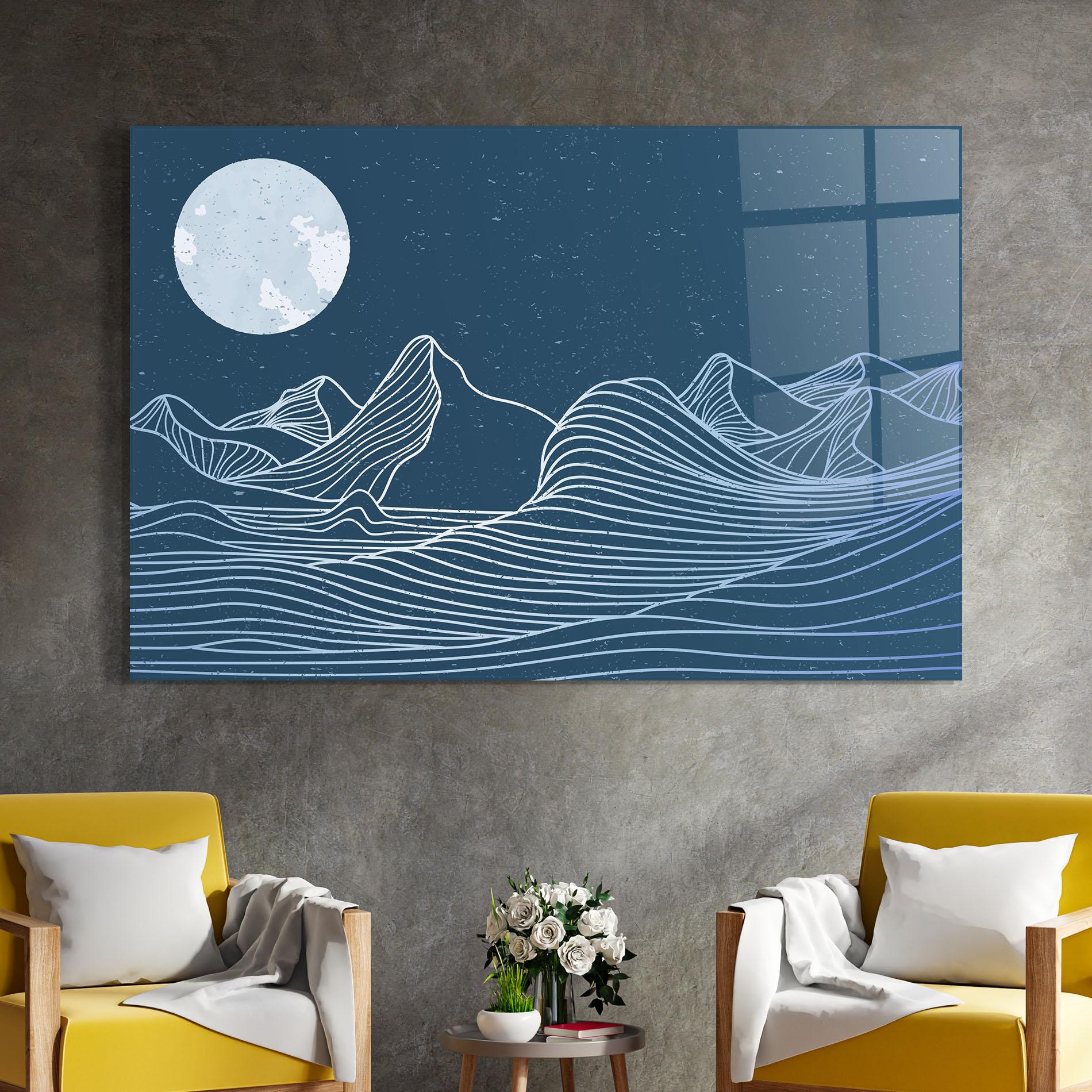 Стъклена картина Ocean Blue Wave mockup 4