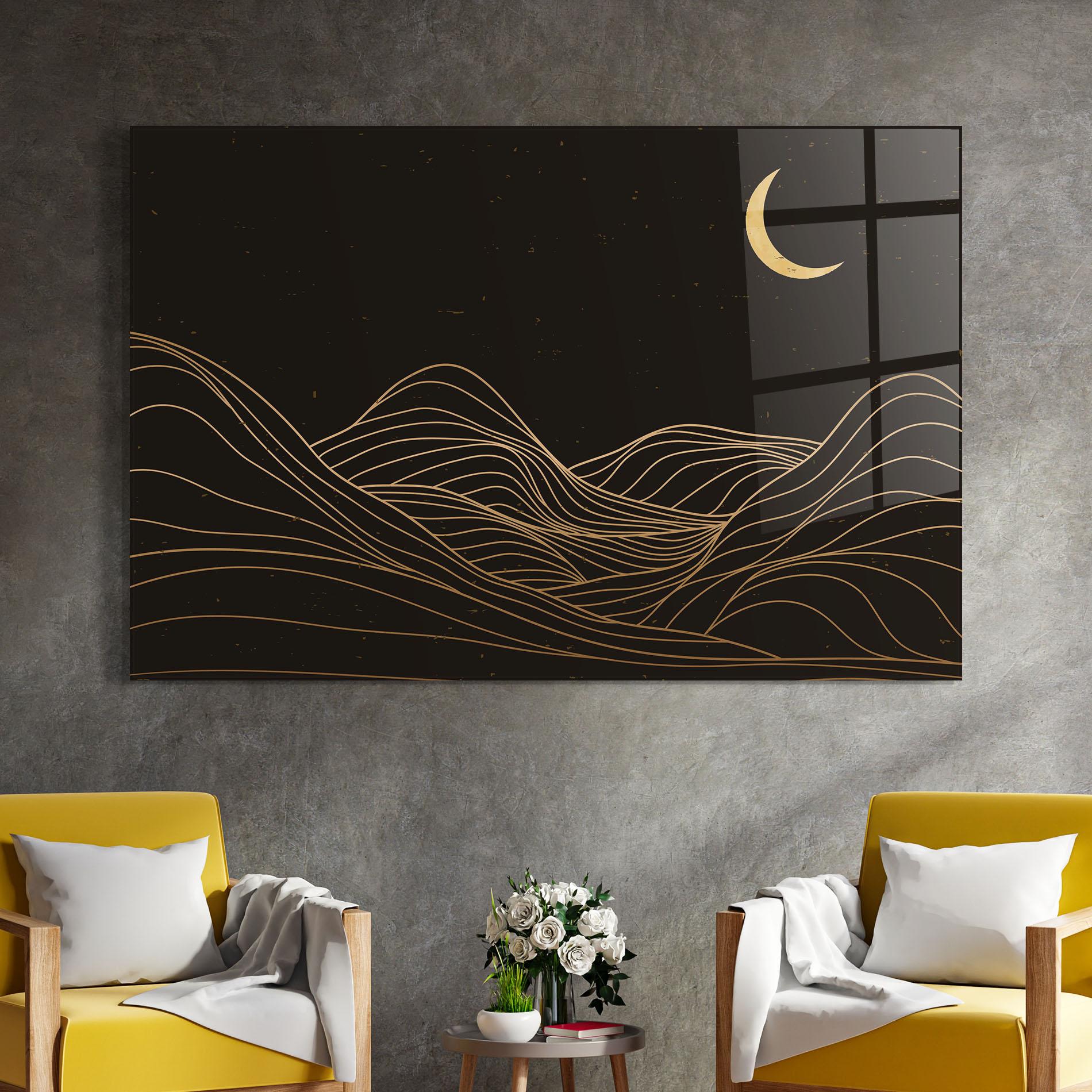 Стъклена картина Pretty Moon mockup 4