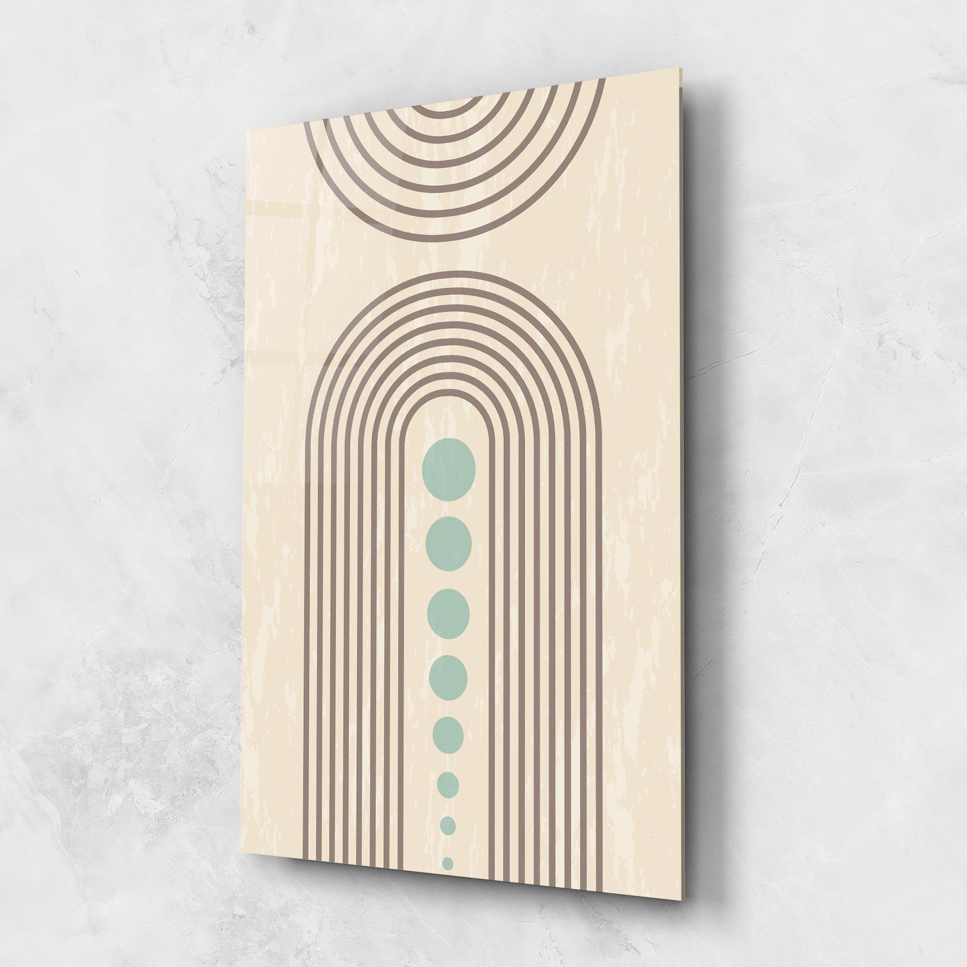 Стъклена картина Cream Blue Circles mockup 1