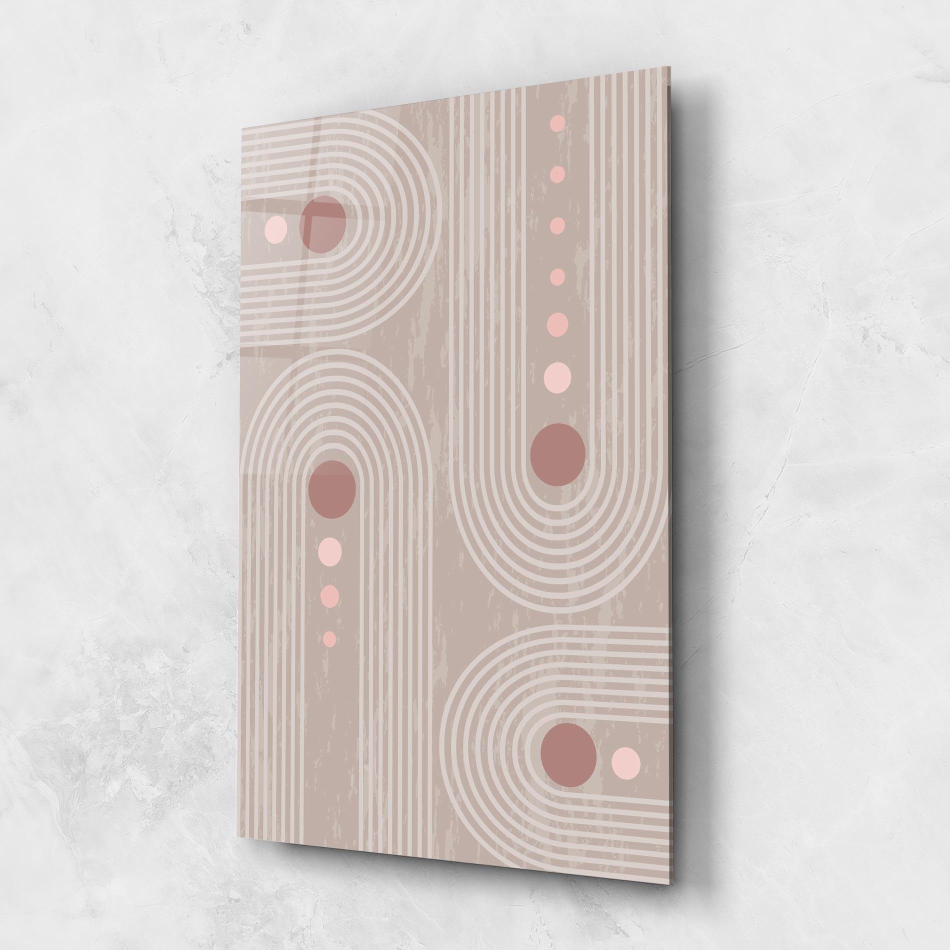 Стъклена картина Pink Circle On Cream mockup 1