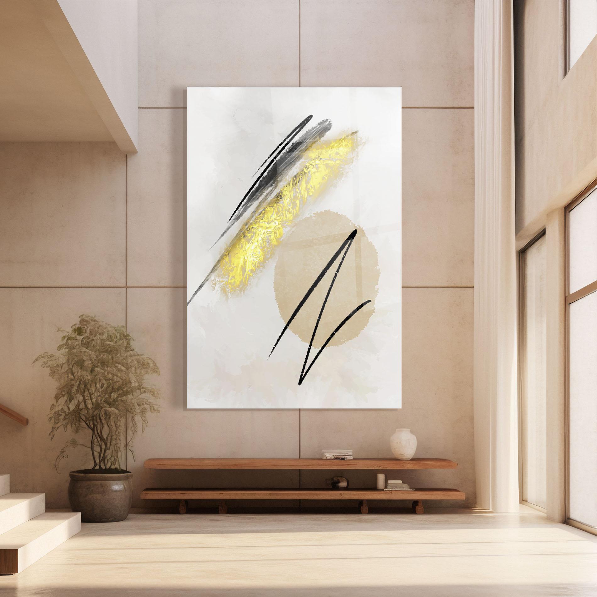 Стъклена картина Gold Brush mockup 8