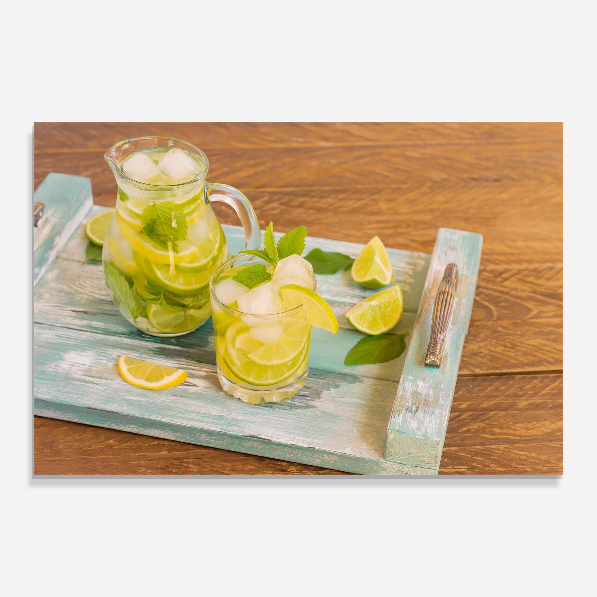 Стъклена картина Fresh Cold Lemonade mockup 0