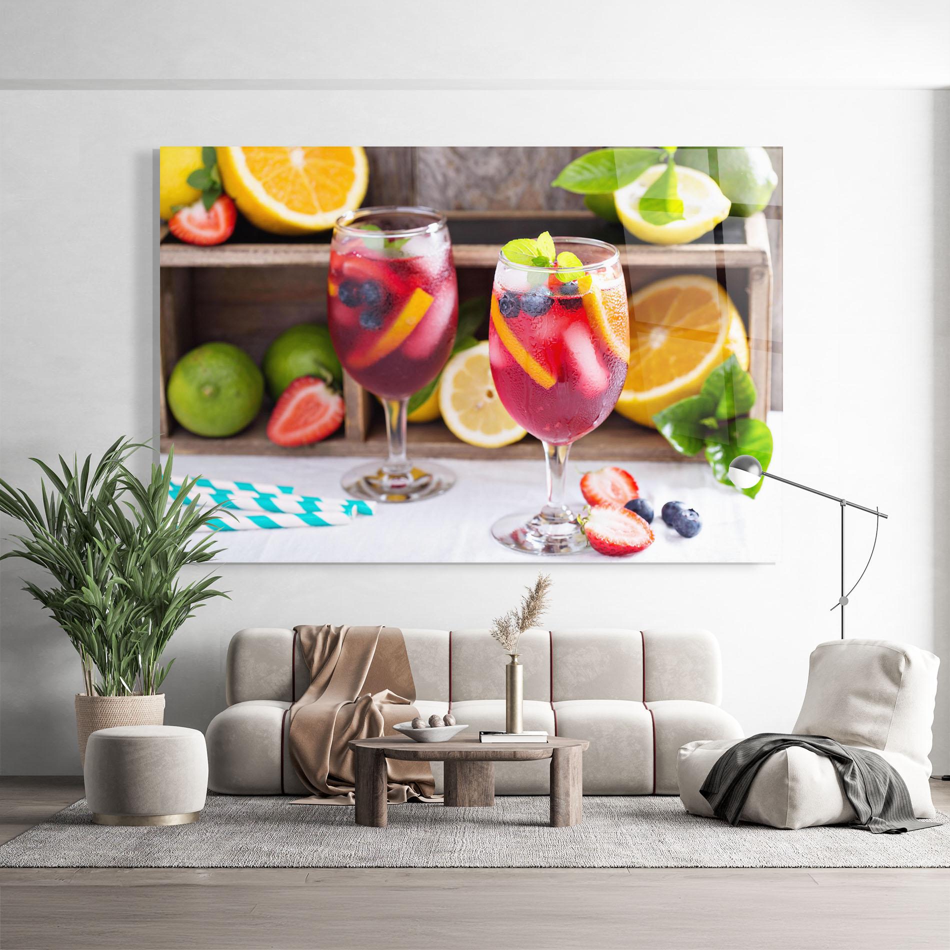 Стъклена картина Colorful Summer Drink mockup 9