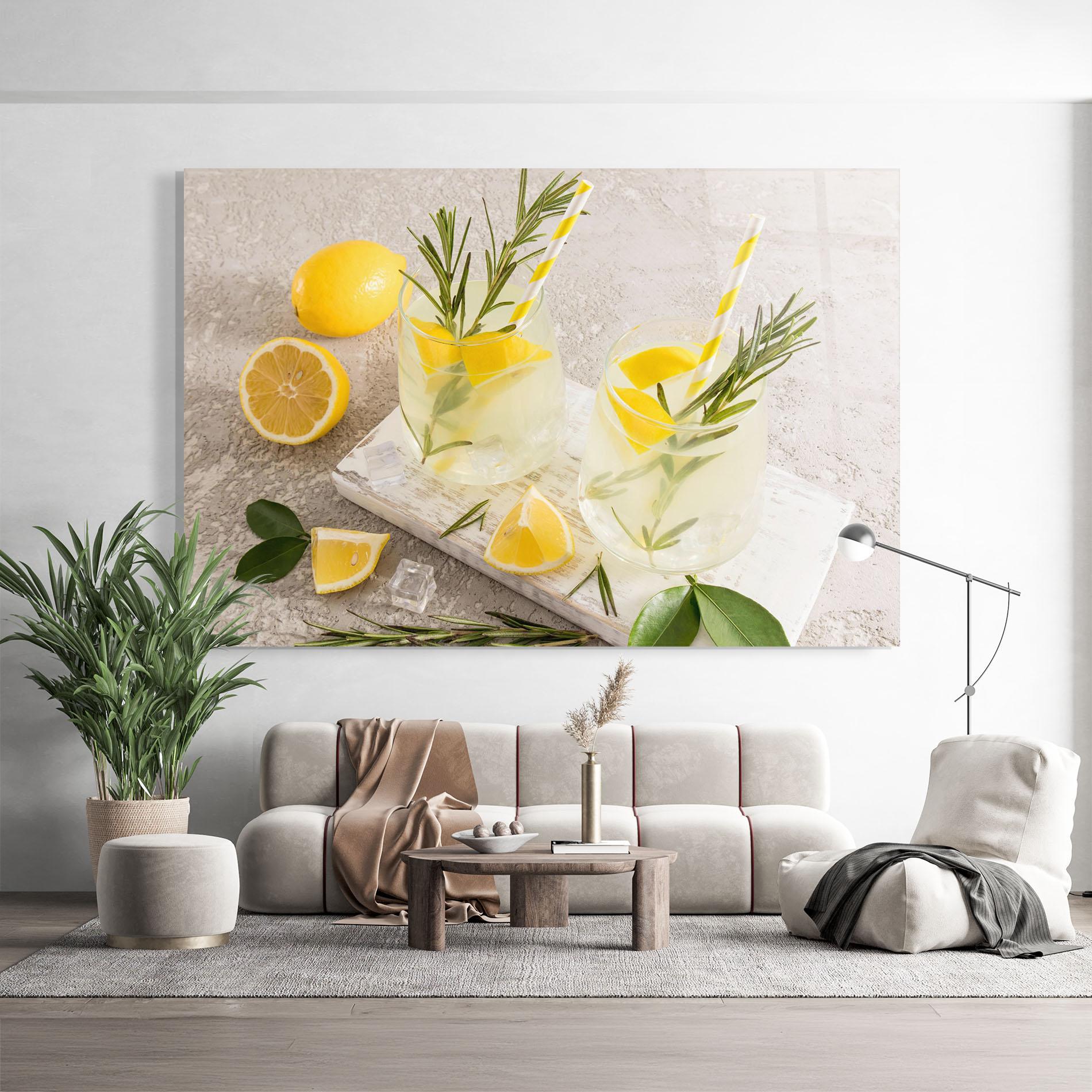 Стъклена картина Homemade Rosemary Drink mockup 9