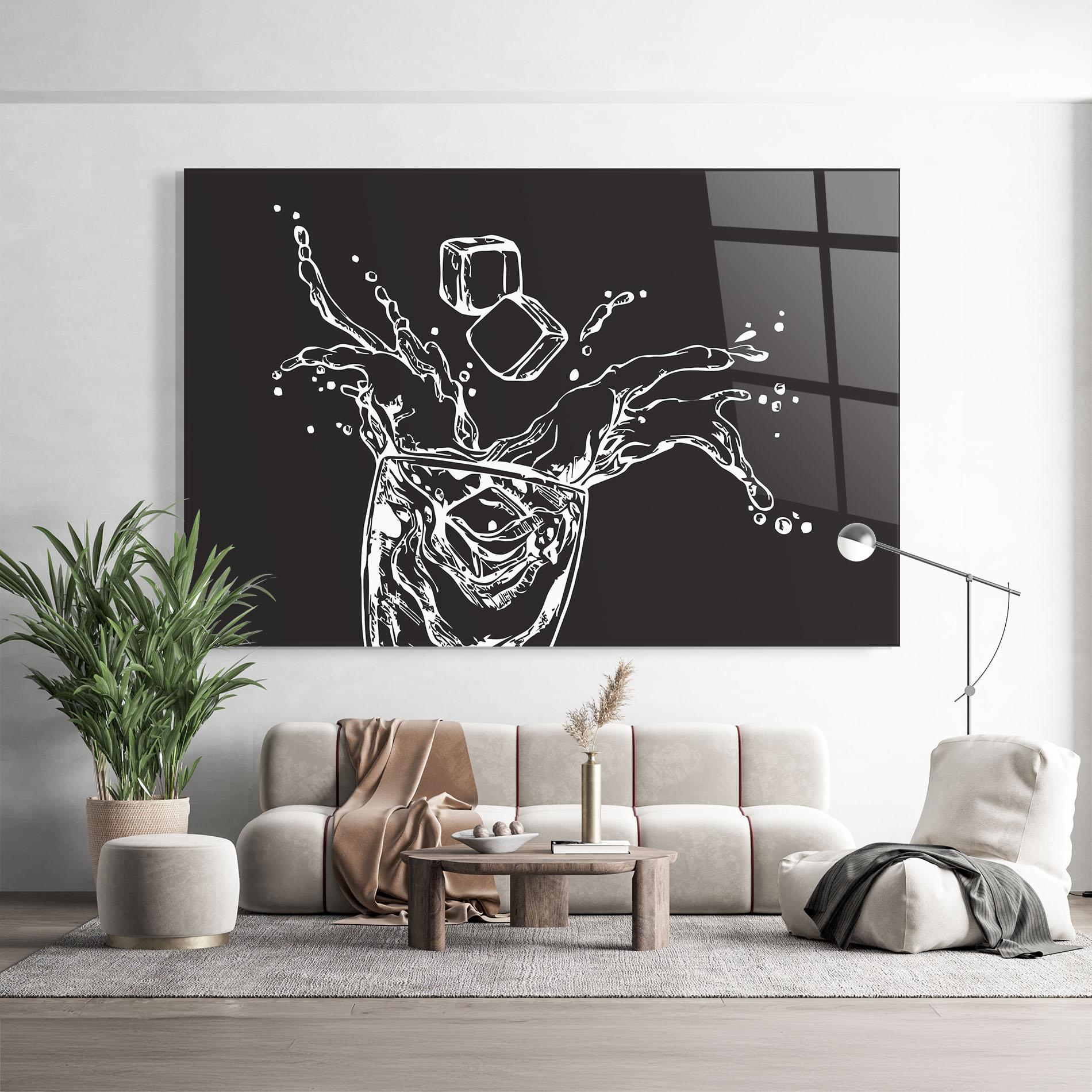 Стъклена картина Ice Splash Drink mockup 9