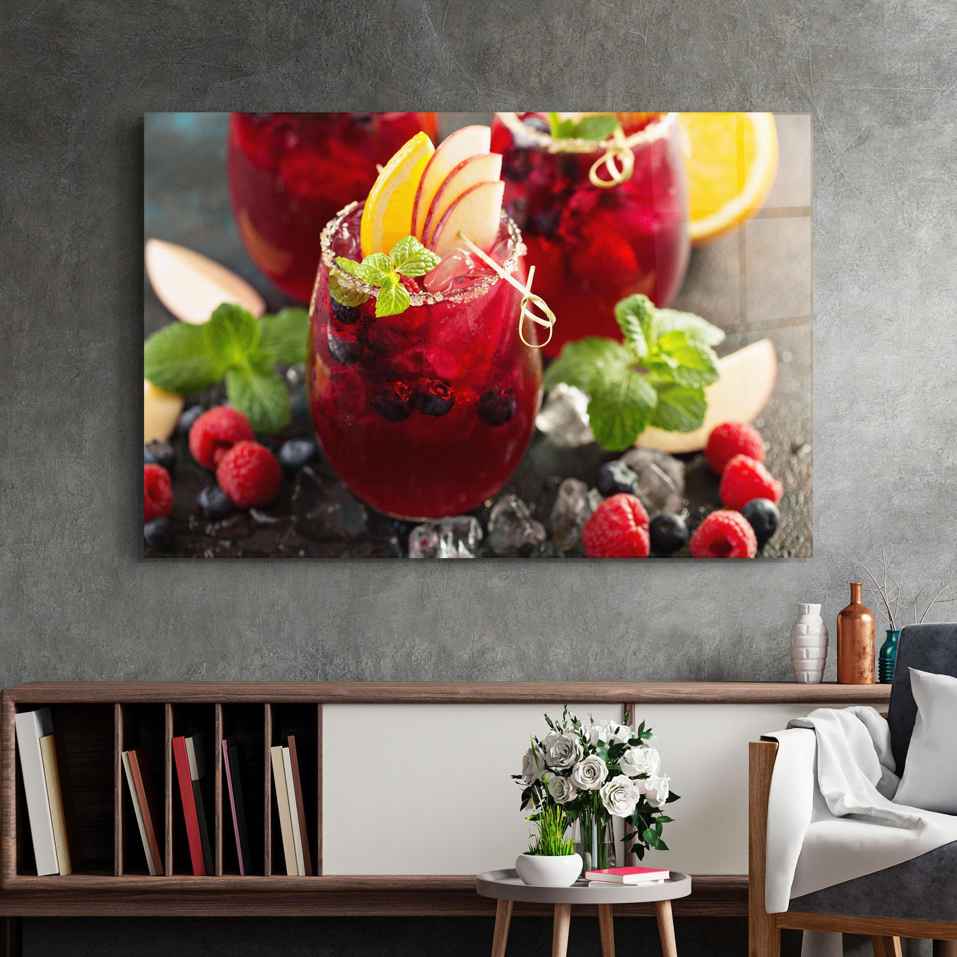 Стъклена картина Berry Drink mockup 2