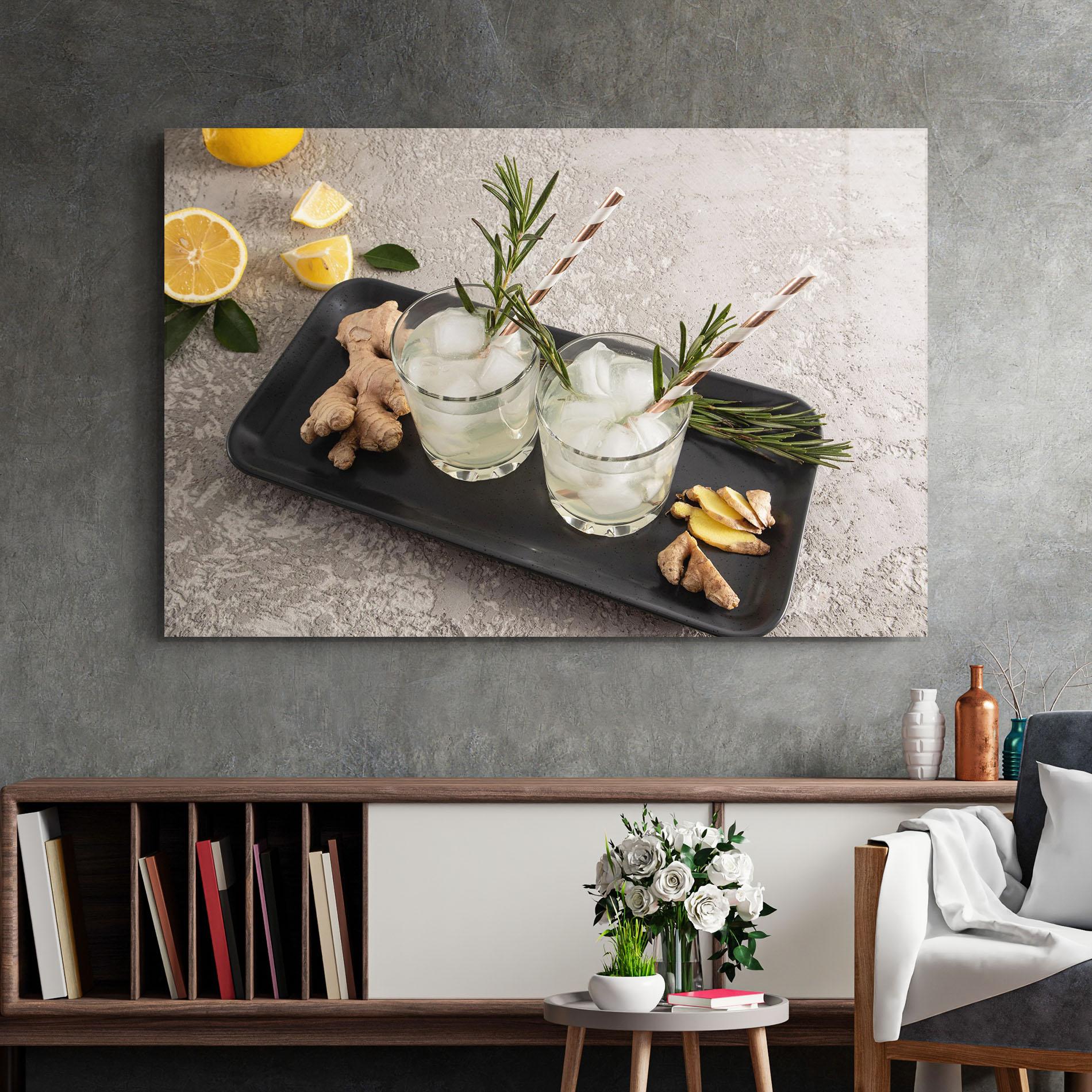Стъклена картина Ginger Lemonade Drink mockup 2