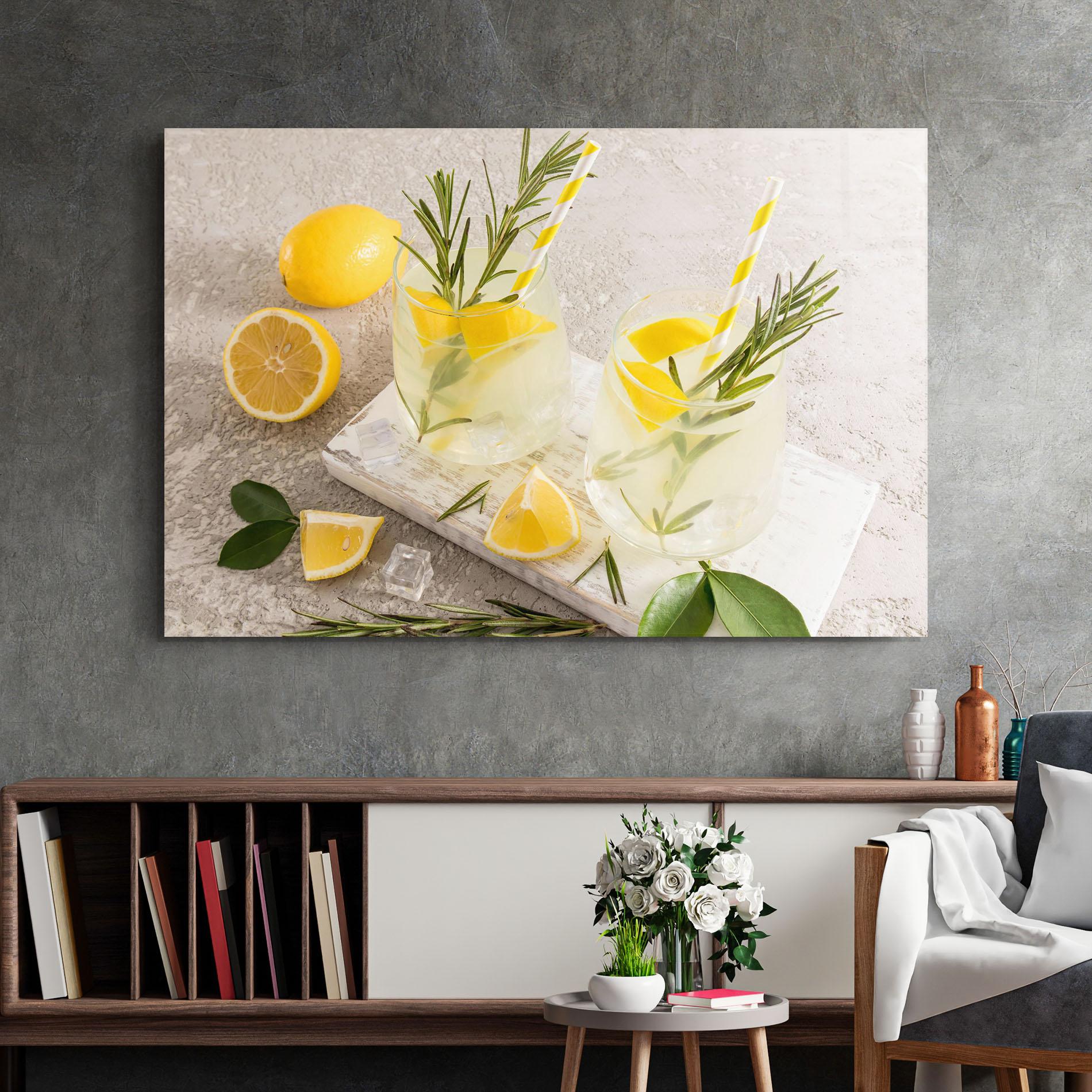 Стъклена картина Homemade Rosemary Drink mockup 2