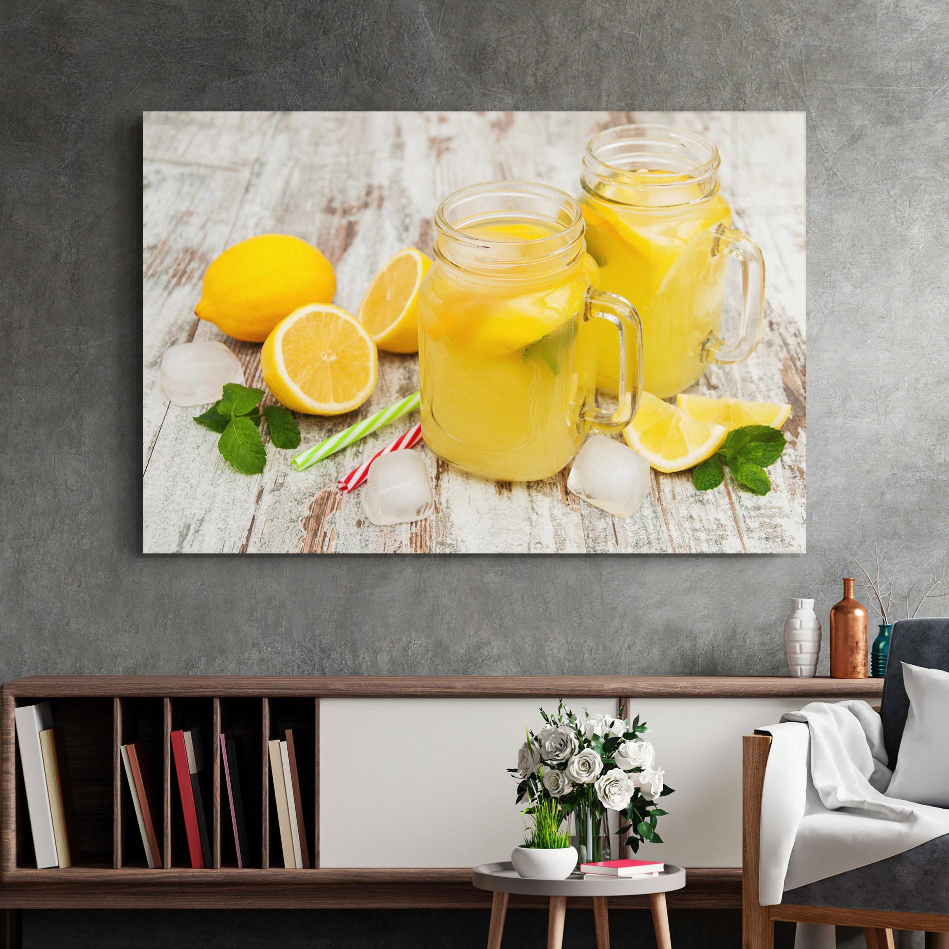 Стъклена картина Jars With Lemonade mockup 2