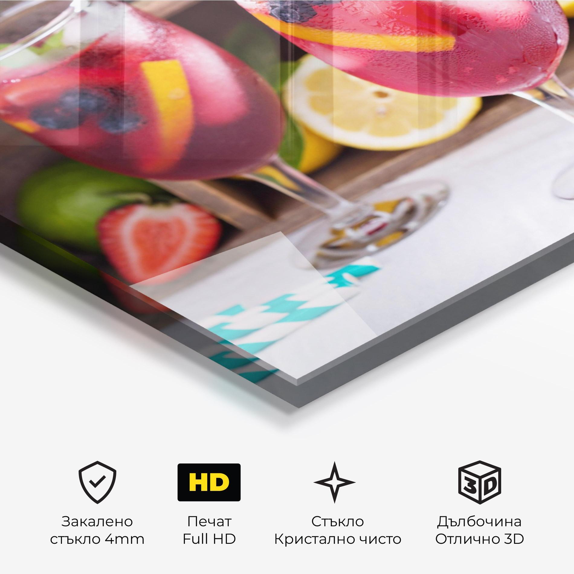 Стъклена картина Colorful Summer Drink mockup 3