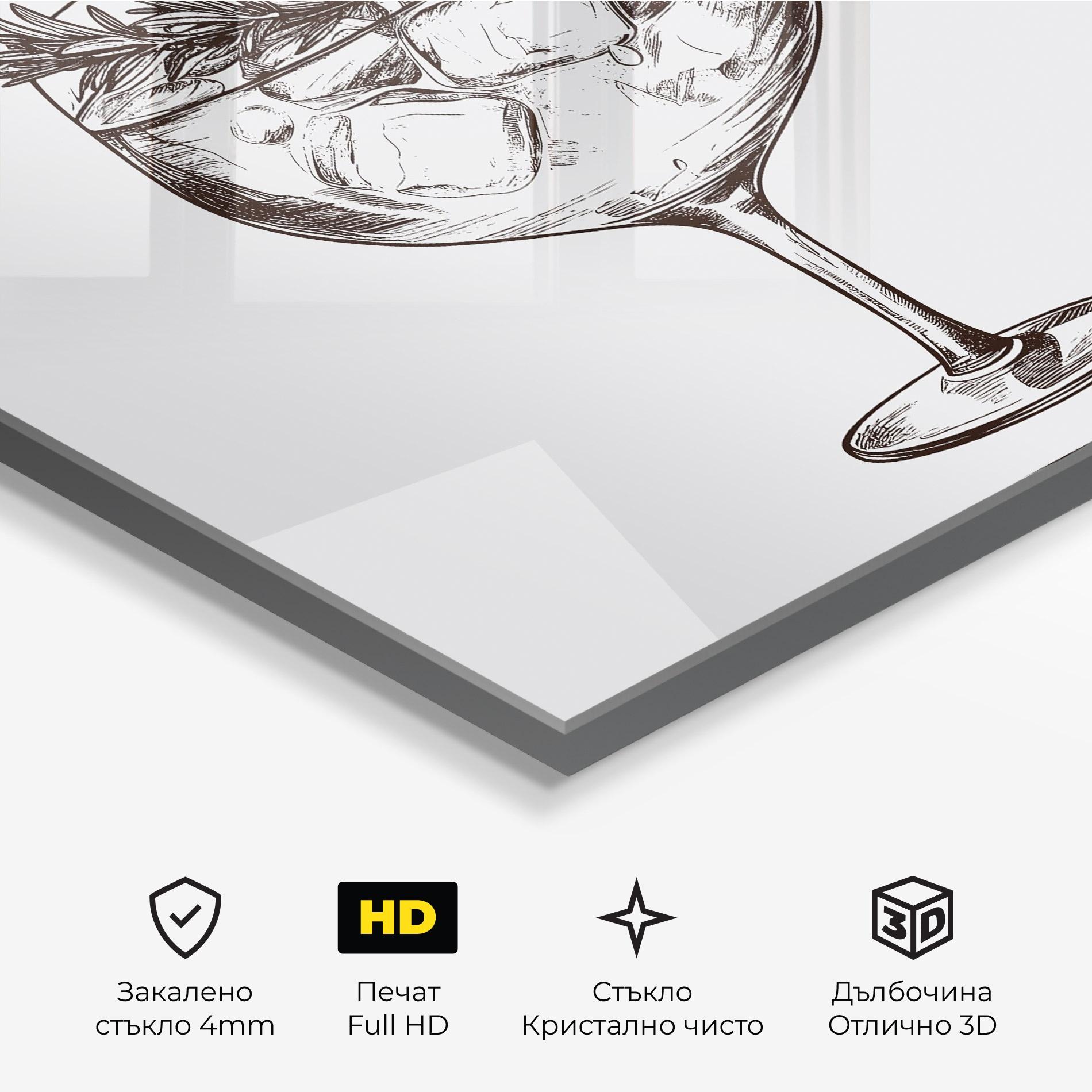 Стъклена картина Gintonic mockup 3