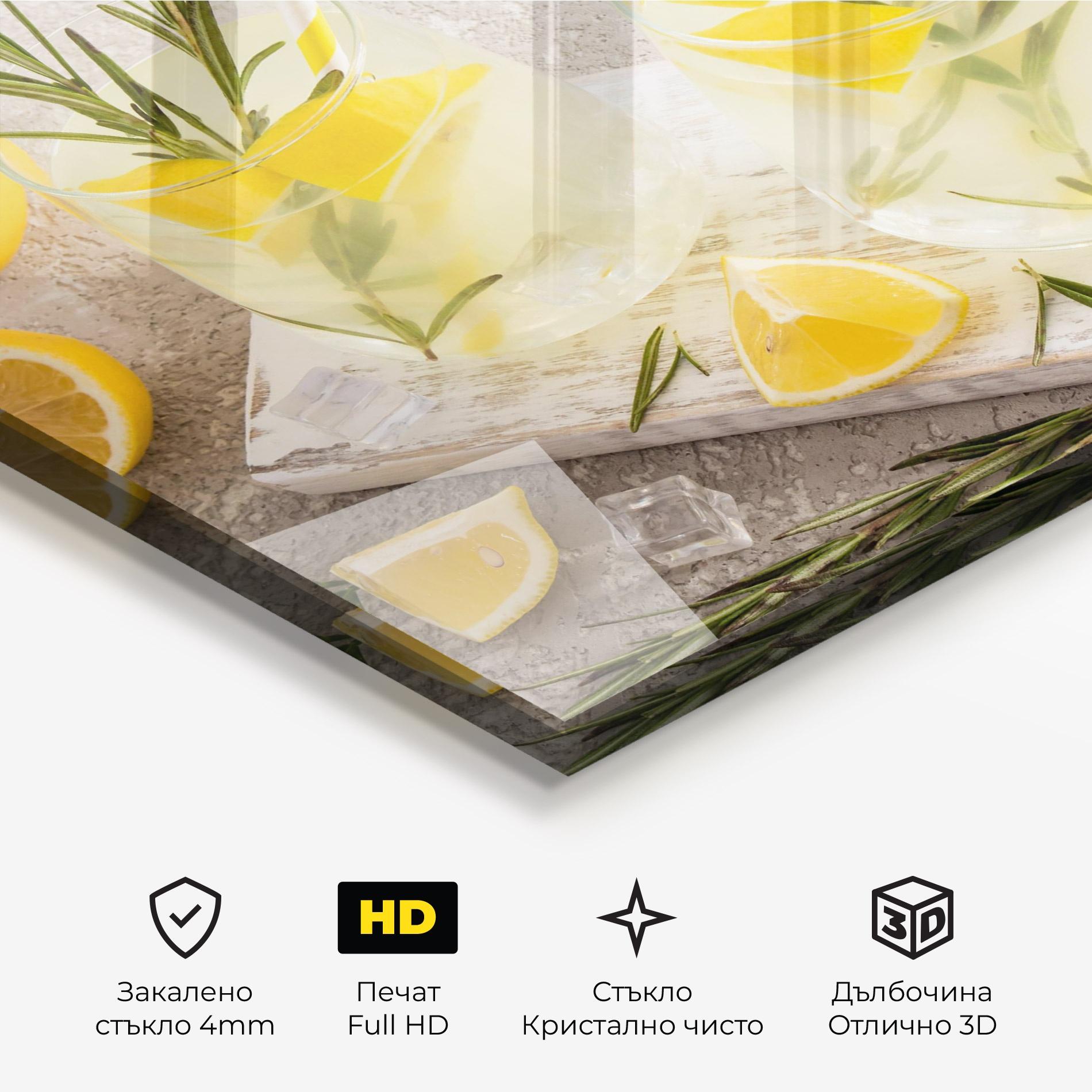 Стъклена картина Homemade Rosemary Drink mockup 3