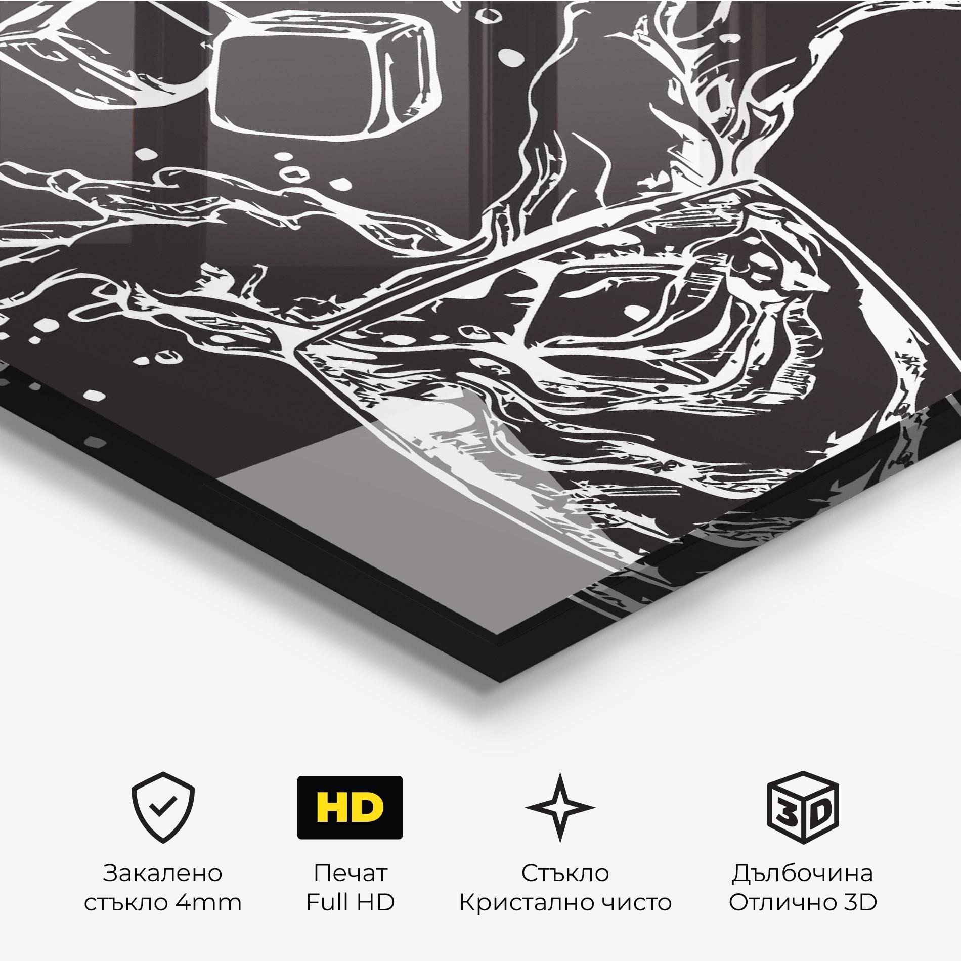 Стъклена картина Ice Splash Drink mockup 3