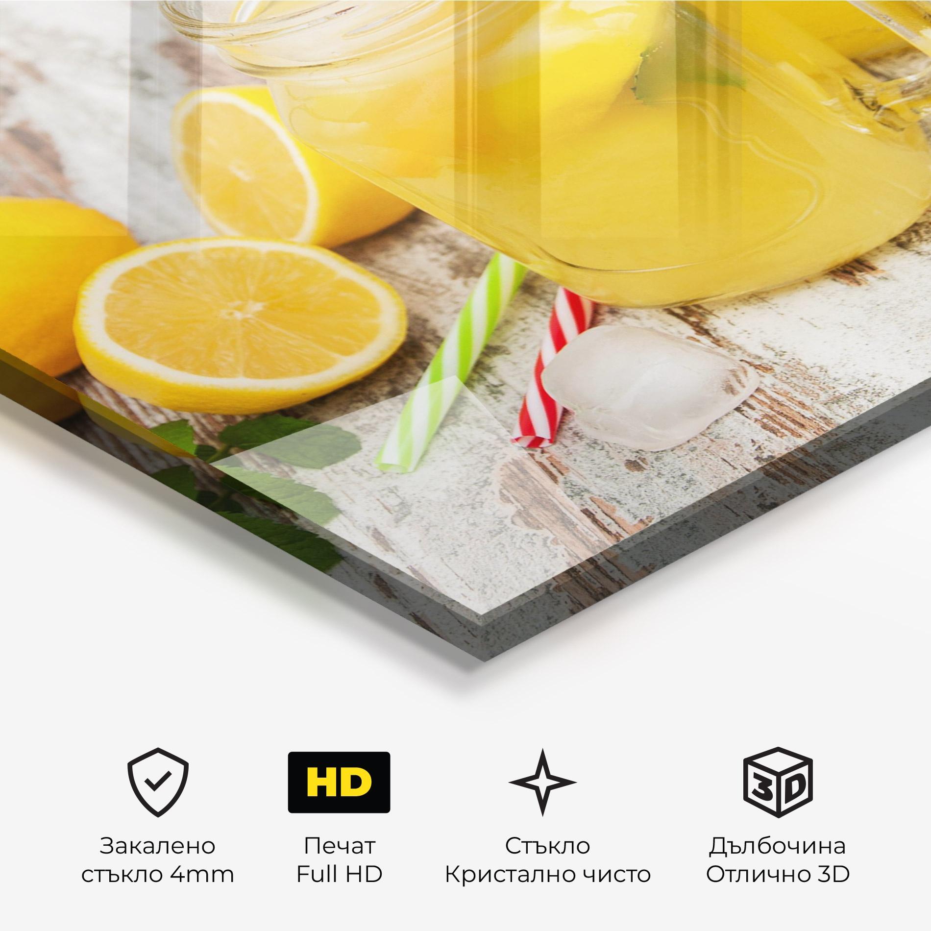Стъклена картина Jars With Lemonade mockup 3
