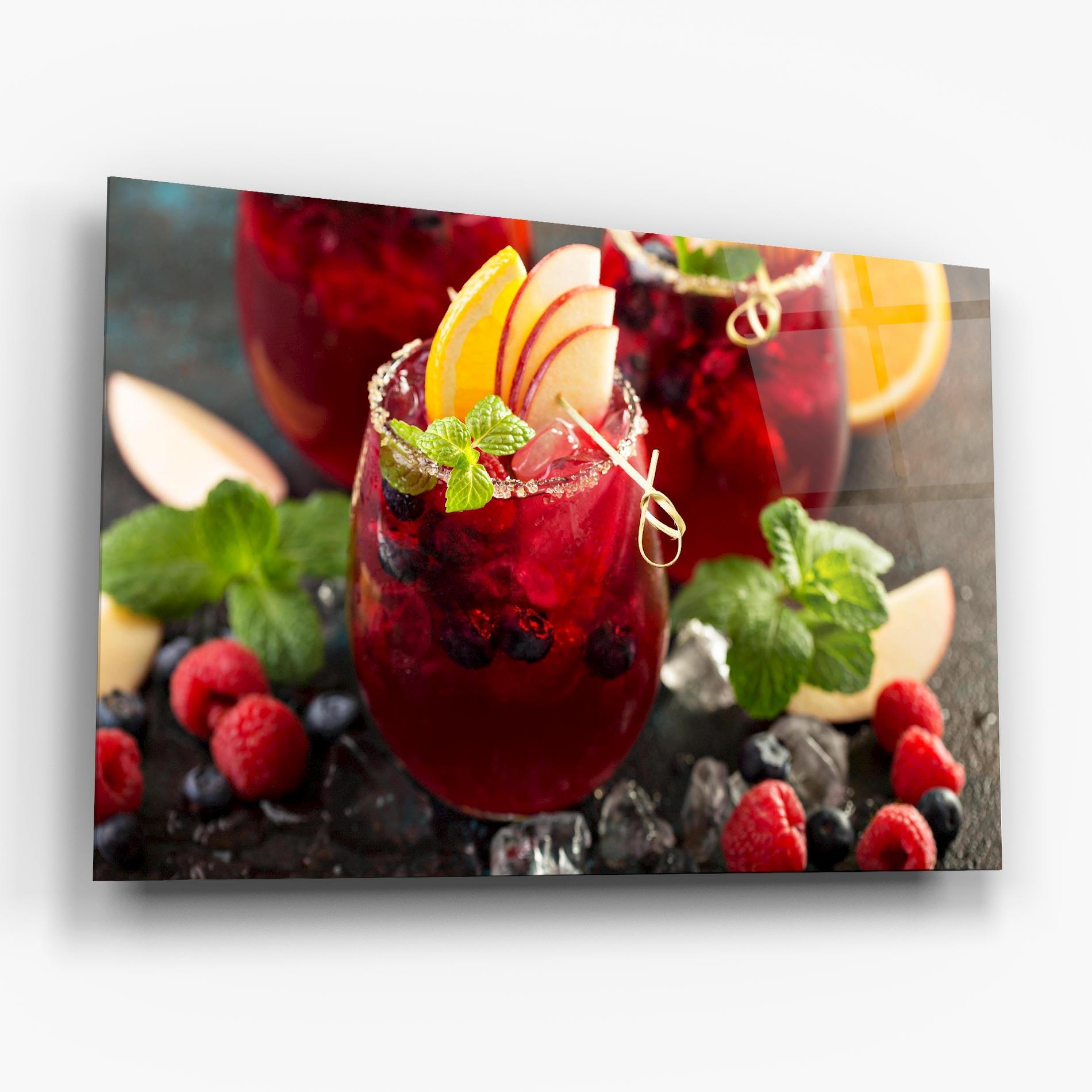 Стъклена картина Berry Drink mockup 6