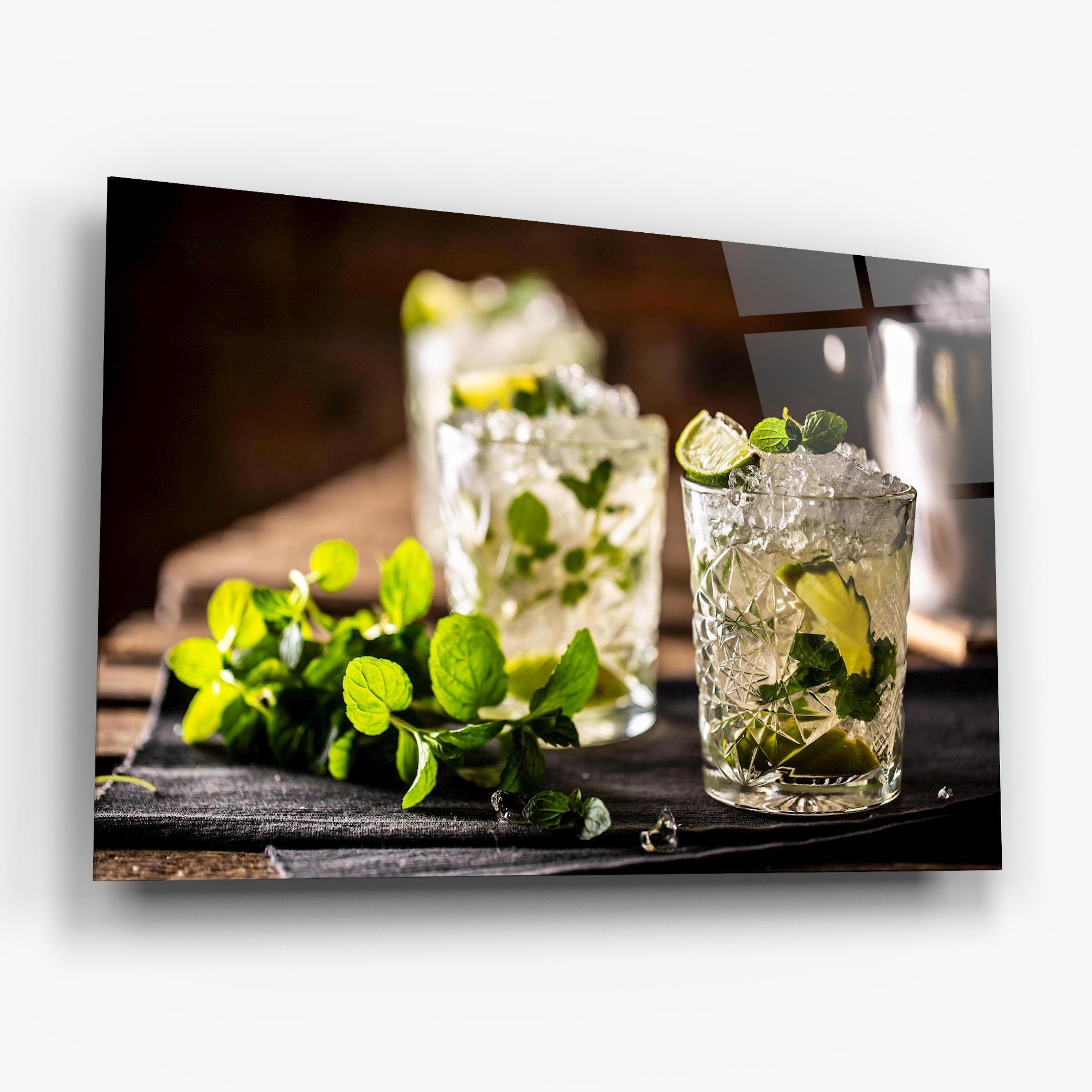 Стъклена картина Fresh Mint Lime mockup 6