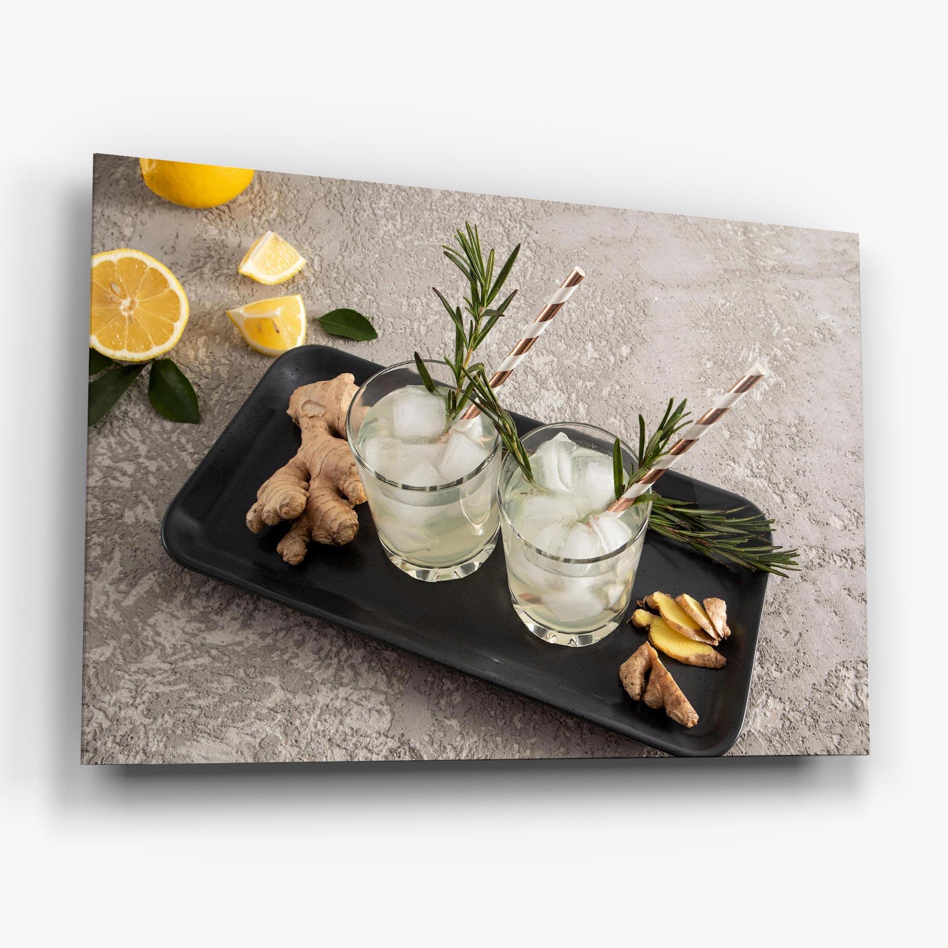Стъклена картина Ginger Lemonade Drink mockup 6