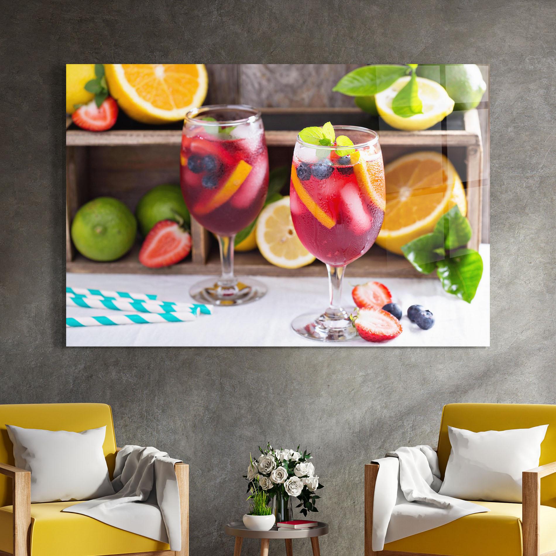 Стъклена картина Colorful Summer Drink mockup 4