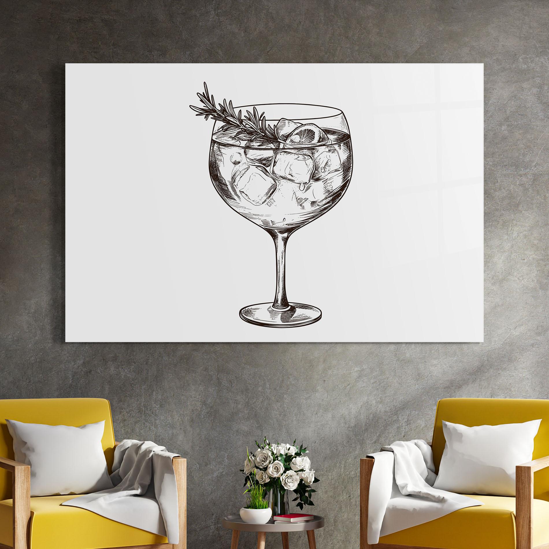 Стъклена картина Gintonic mockup 4