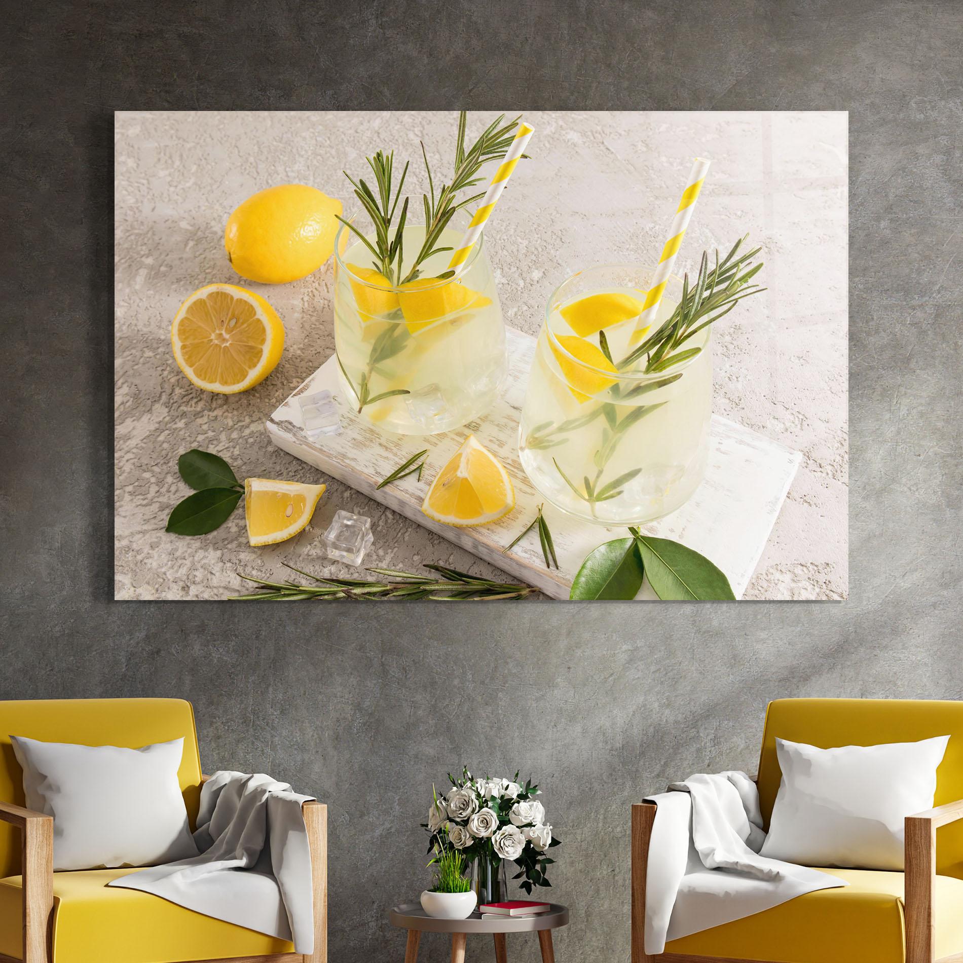 Стъклена картина Homemade Rosemary Drink mockup 4