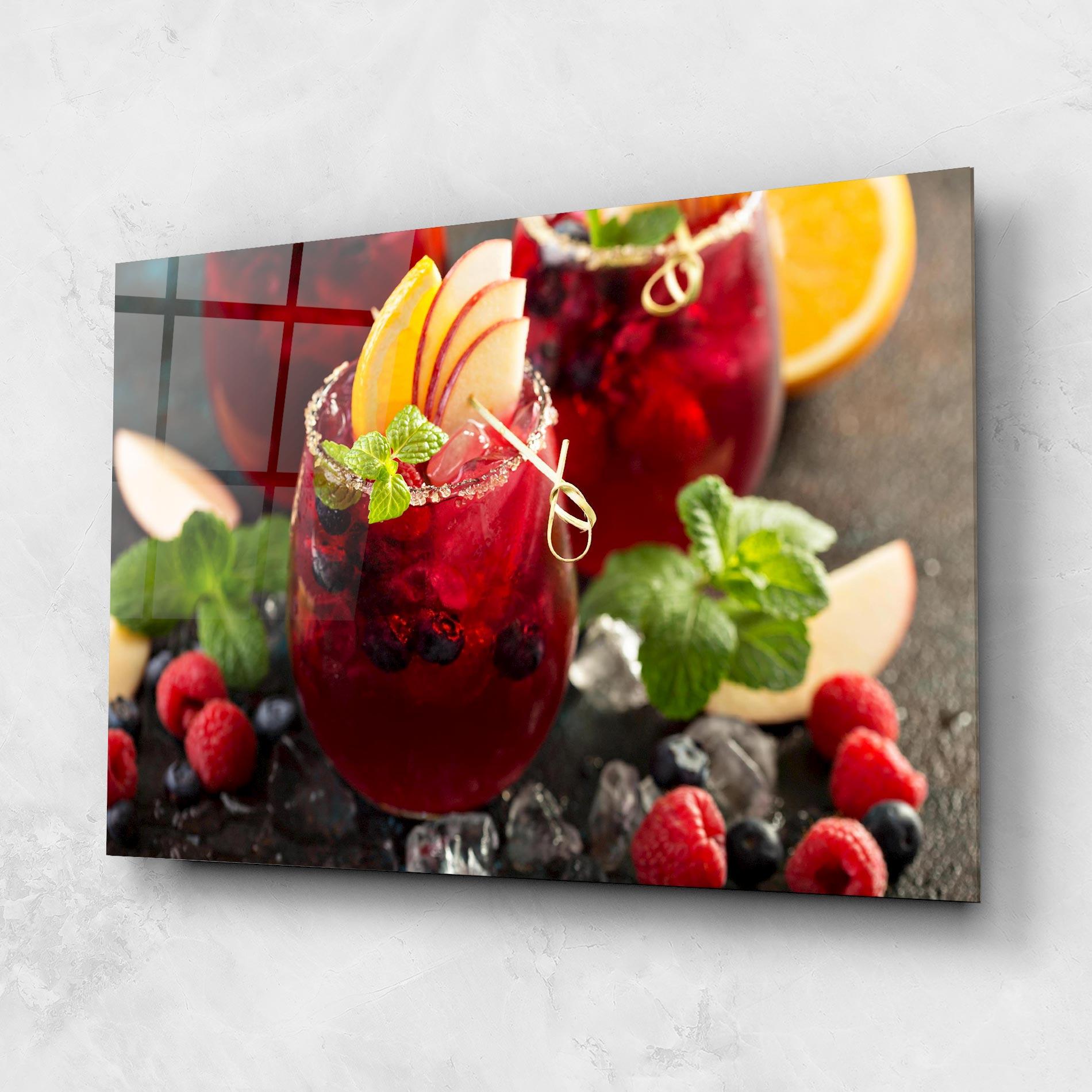 Стъклена картина Berry Drink mockup 1