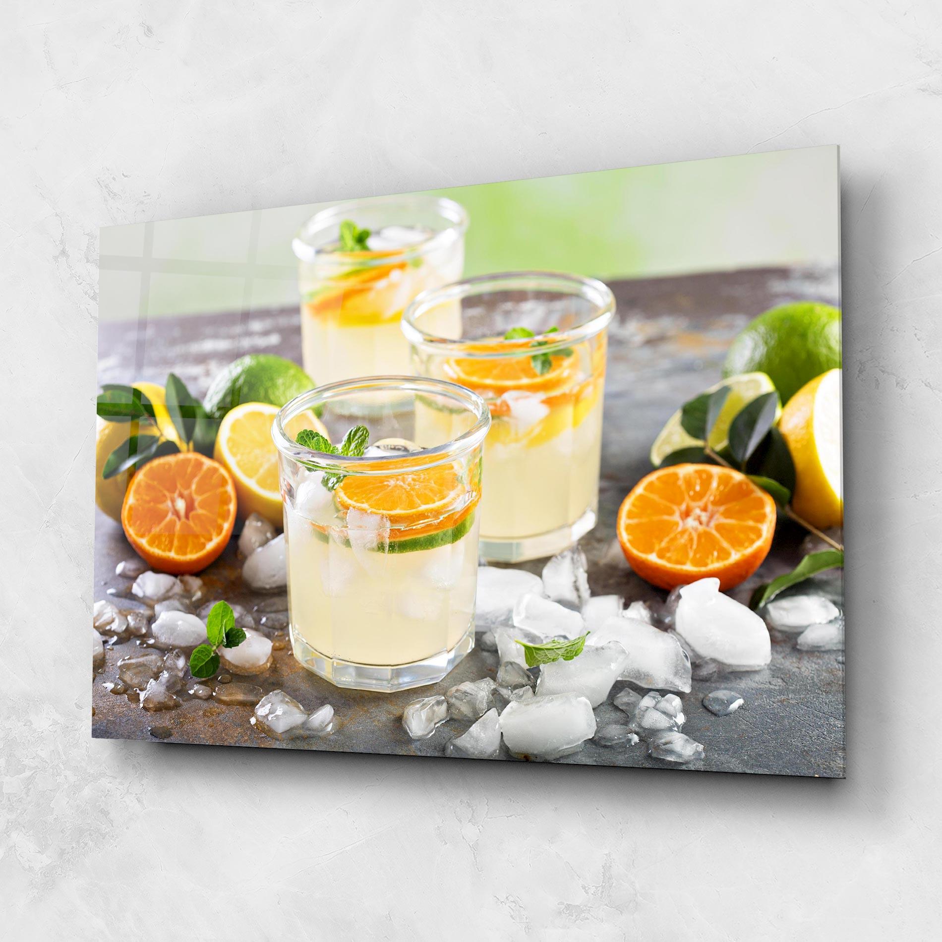 Стъклена картина Citrus Fruit Lemonade mockup 1