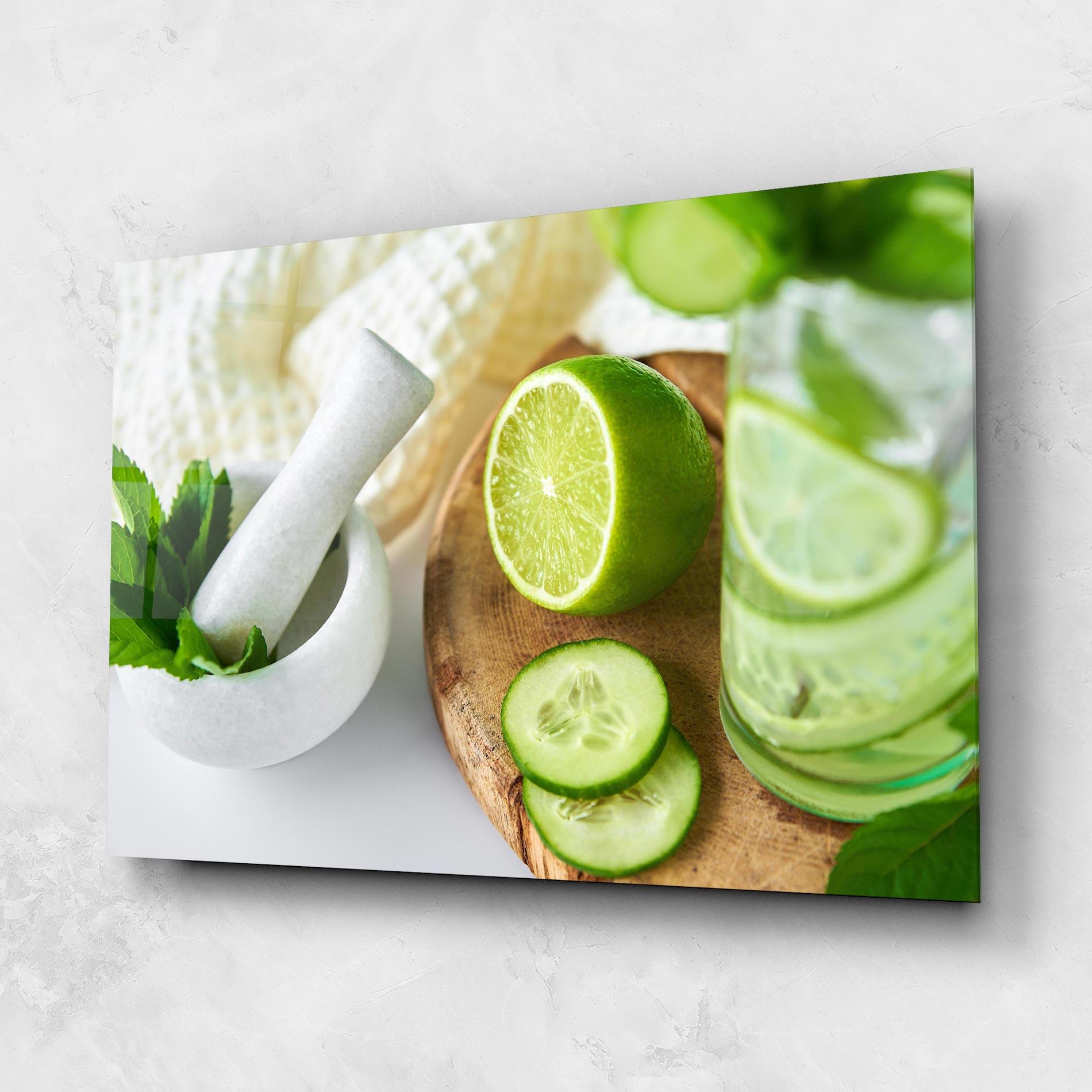 Стъклена картина Detox Drink Lemonade mockup 1
