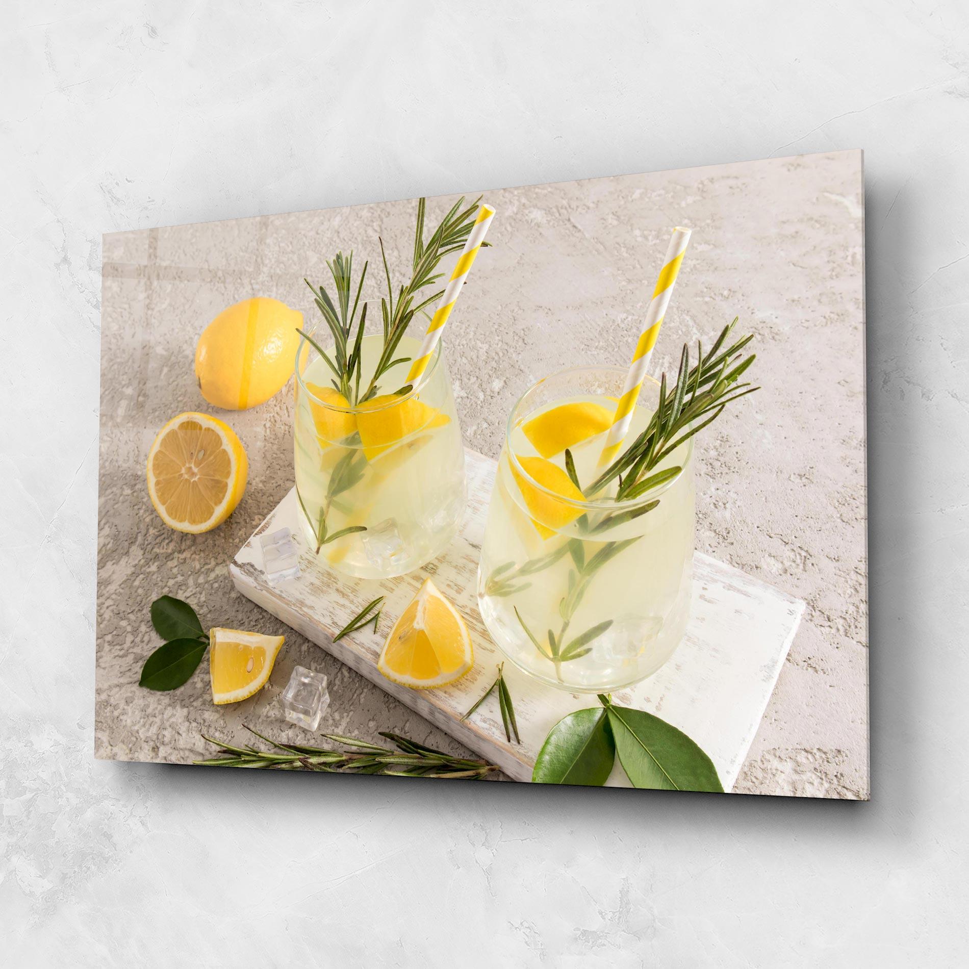 Стъклена картина Homemade Rosemary Drink mockup 1